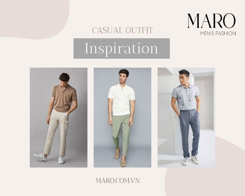 combo áo polo và quần tây