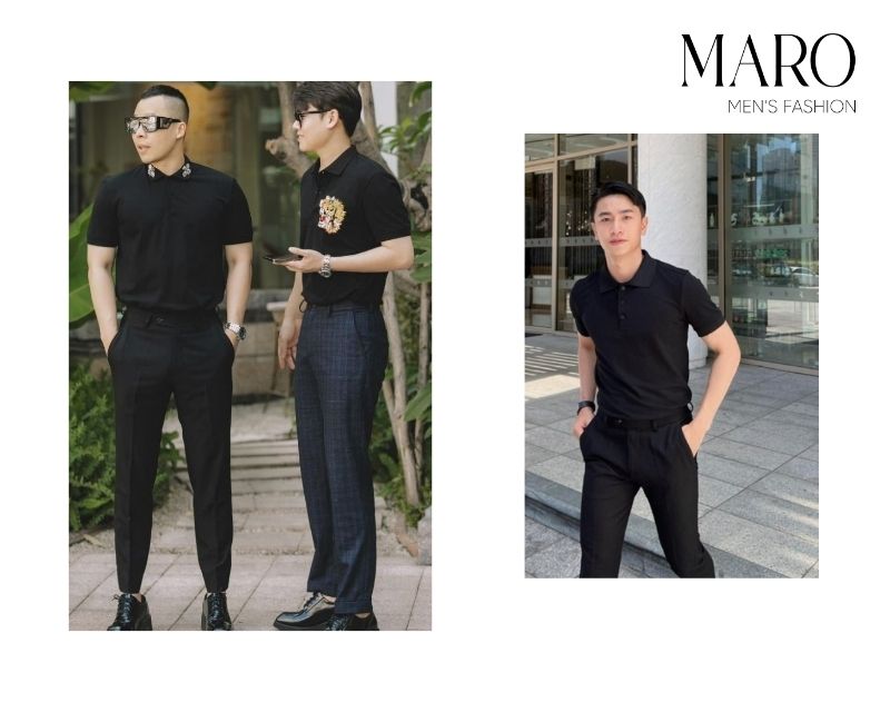 mặc áo polo phối quần tây theo kiểu ton sur ton