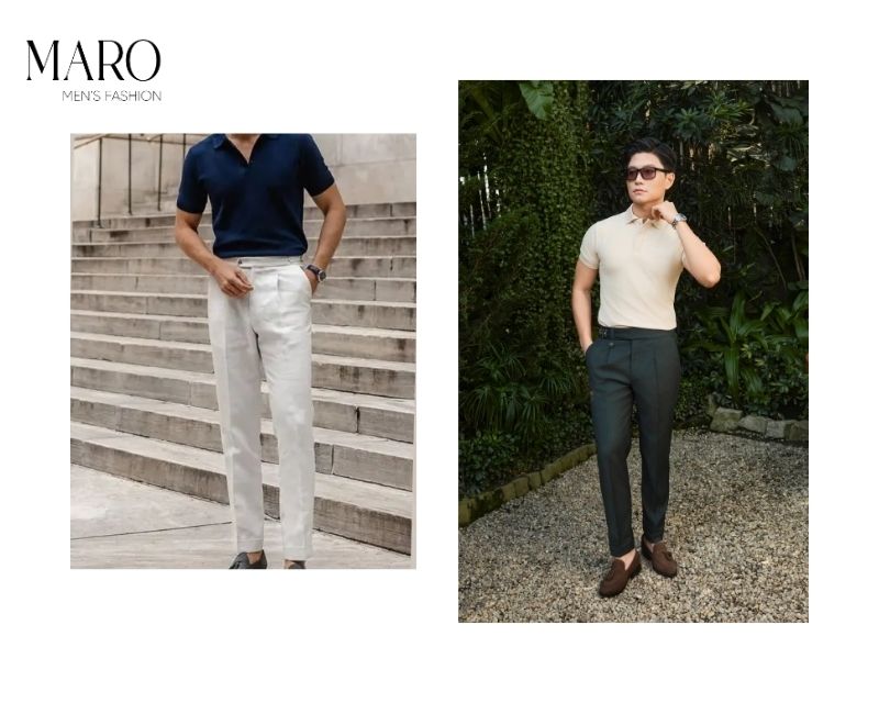 nguyên tắc phối polo với quần tây