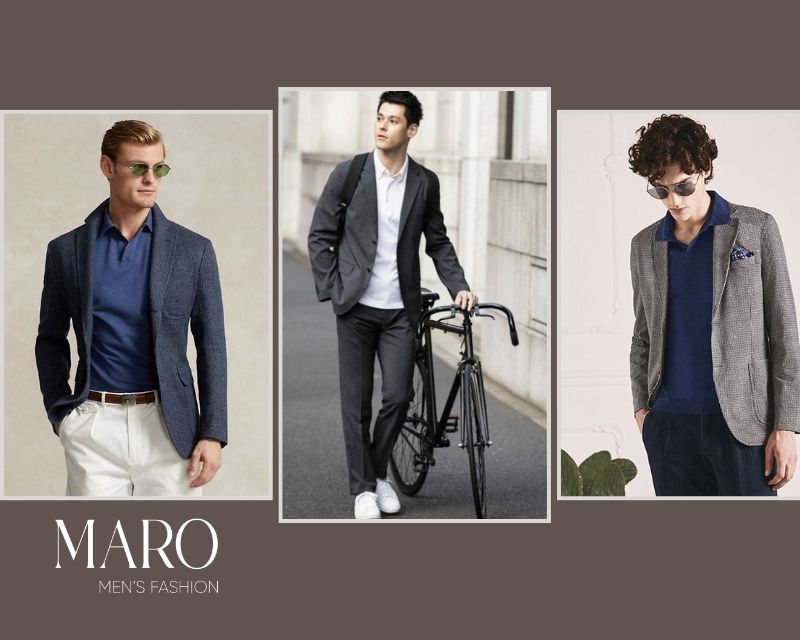 phối áo polo với blazer phong cách công sở
