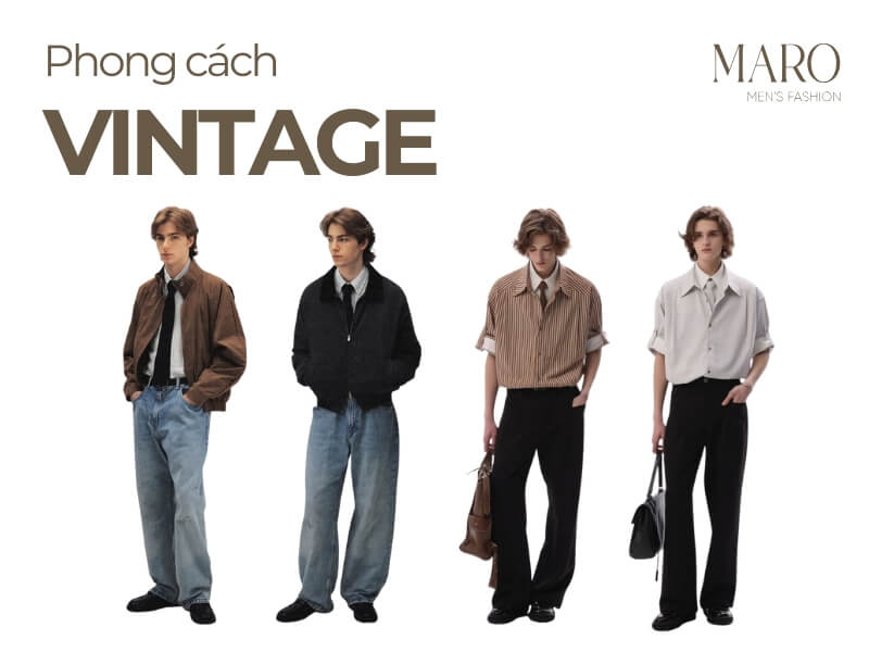 phối đồ đi chơi với người yêu nam phong cách vintage