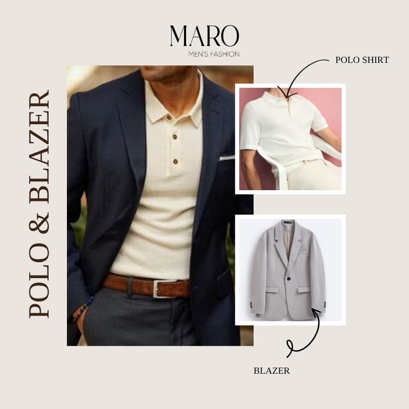 phối polo với blazer