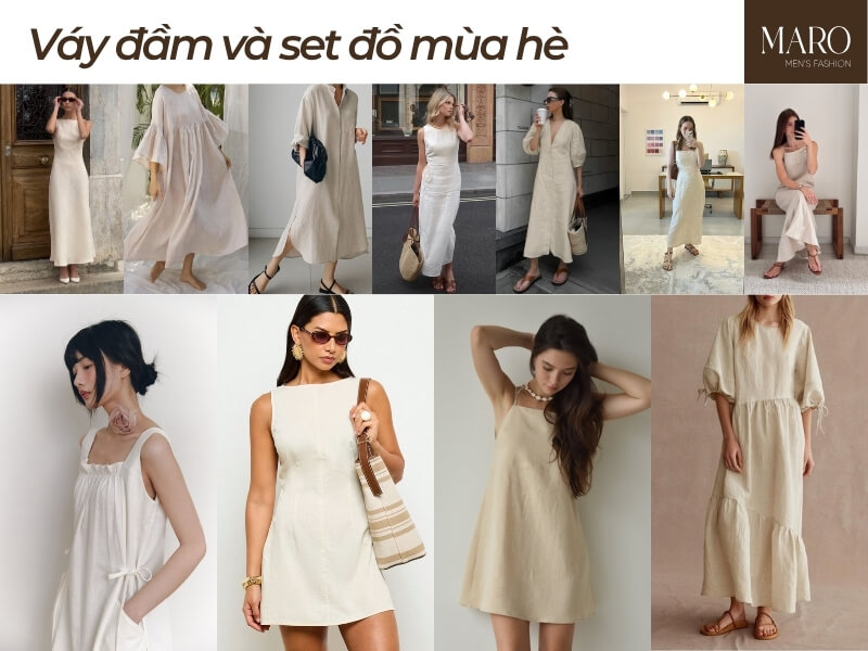 váy đầm và set đồ mùa hè vải linen tưng premium