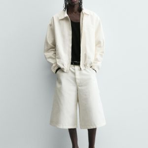 BAGGY FIT DENIM BERMUDA SHORTS WITH PATCH MARO