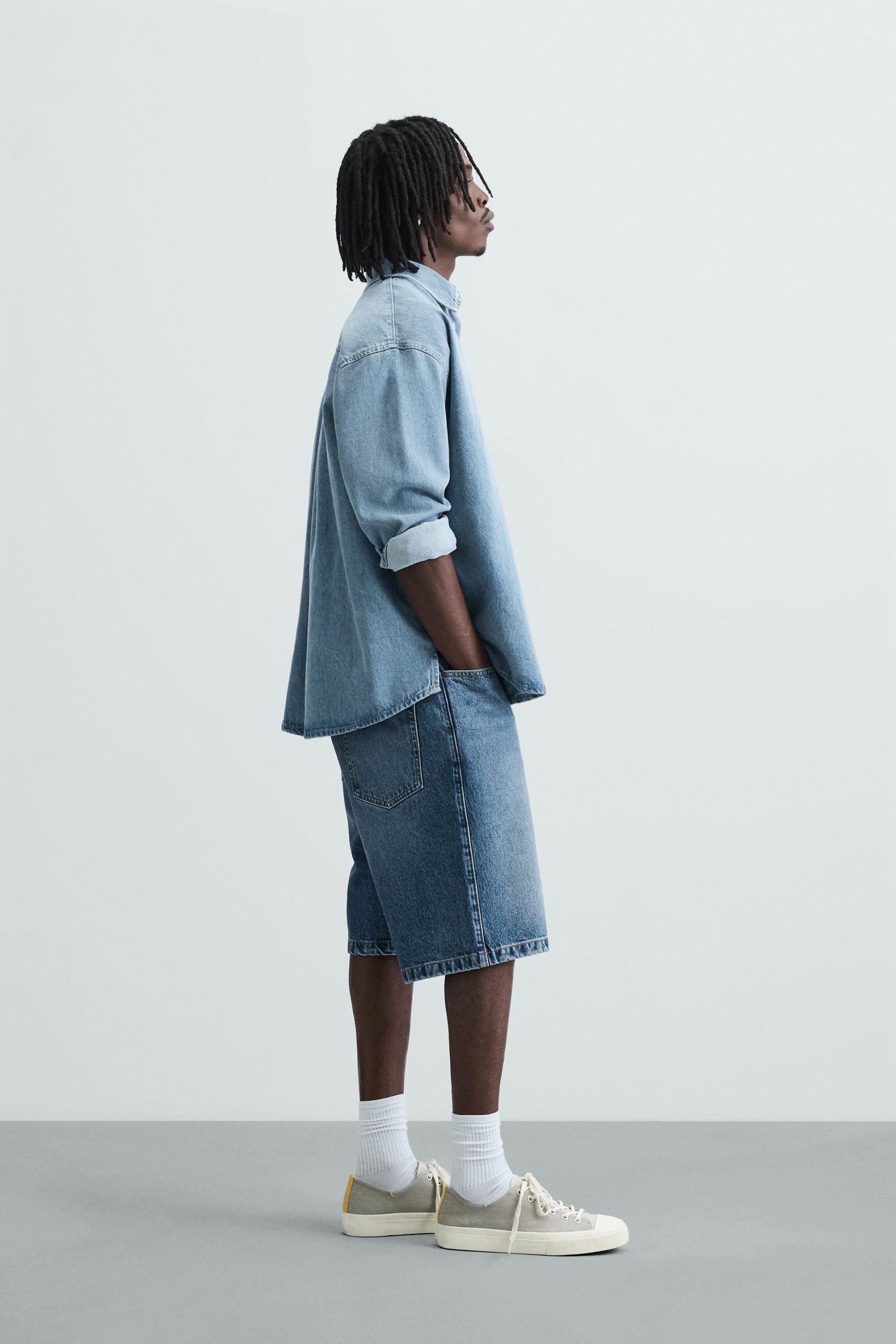 BAGGY FIT DENIM BERMUDAS MARO - Ảnh 6
