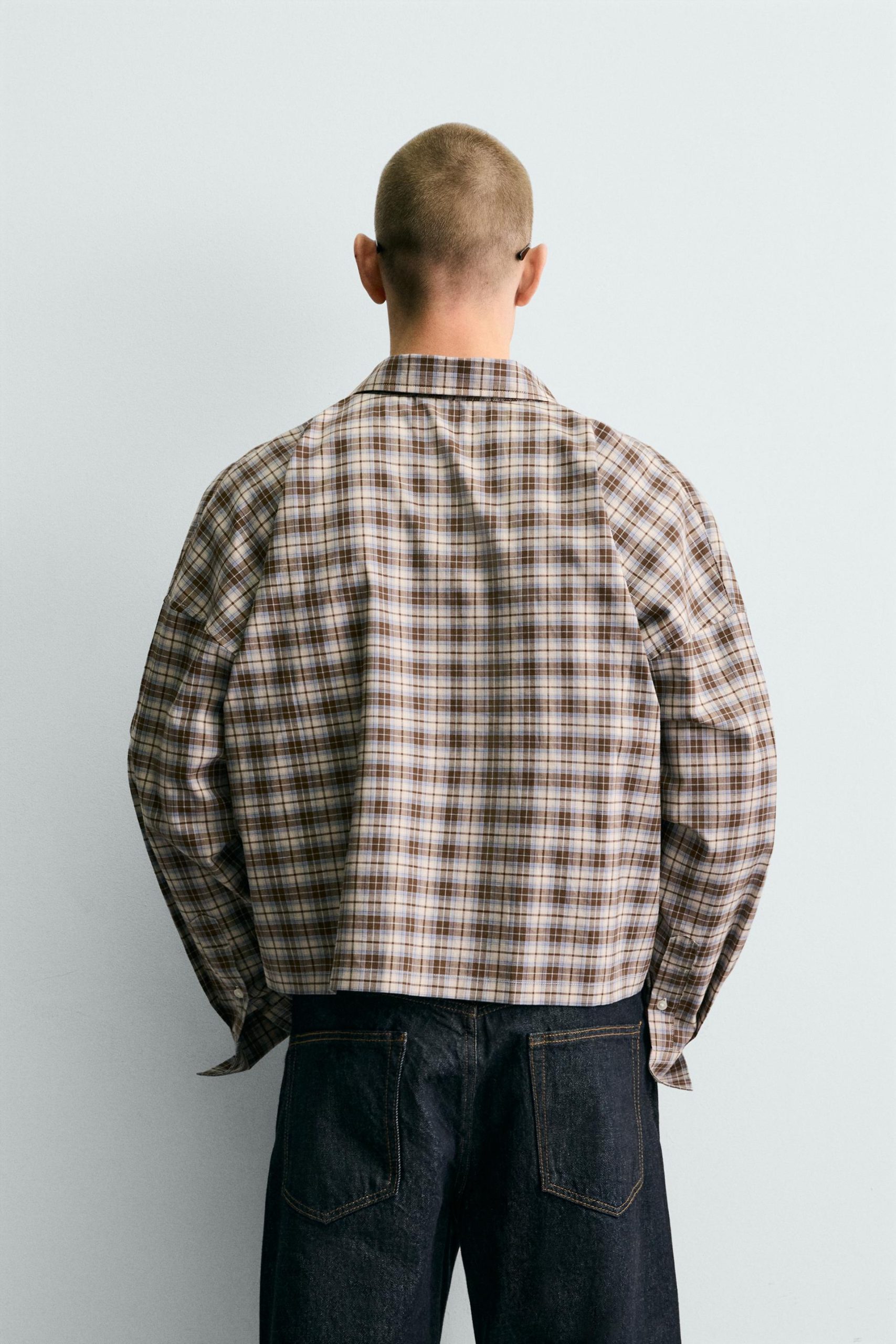 BOXY FIT CHECK POLO SHIRT MARO - Ảnh 7