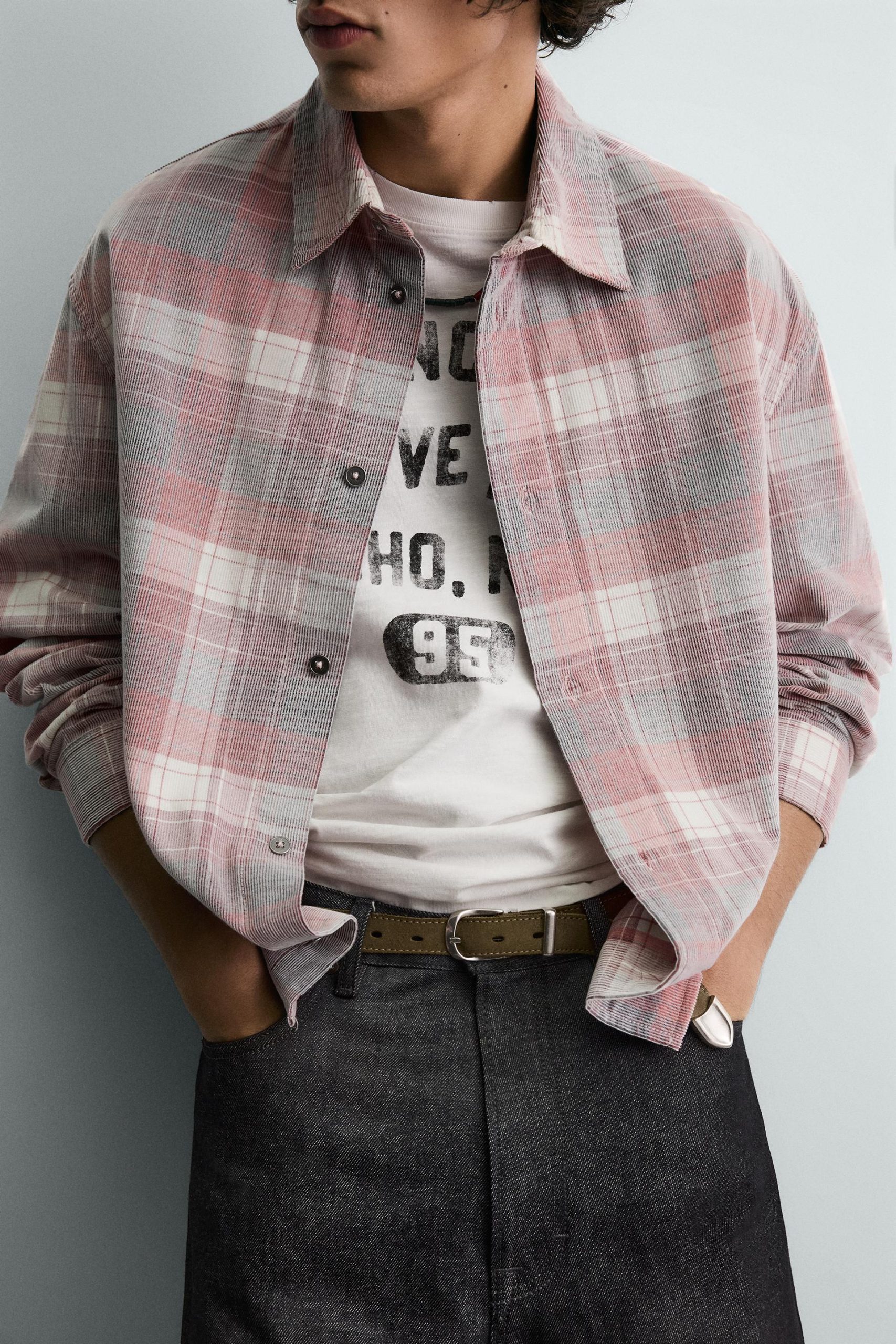 CORDUROY CHECK SHIRT MARO - Ảnh 5