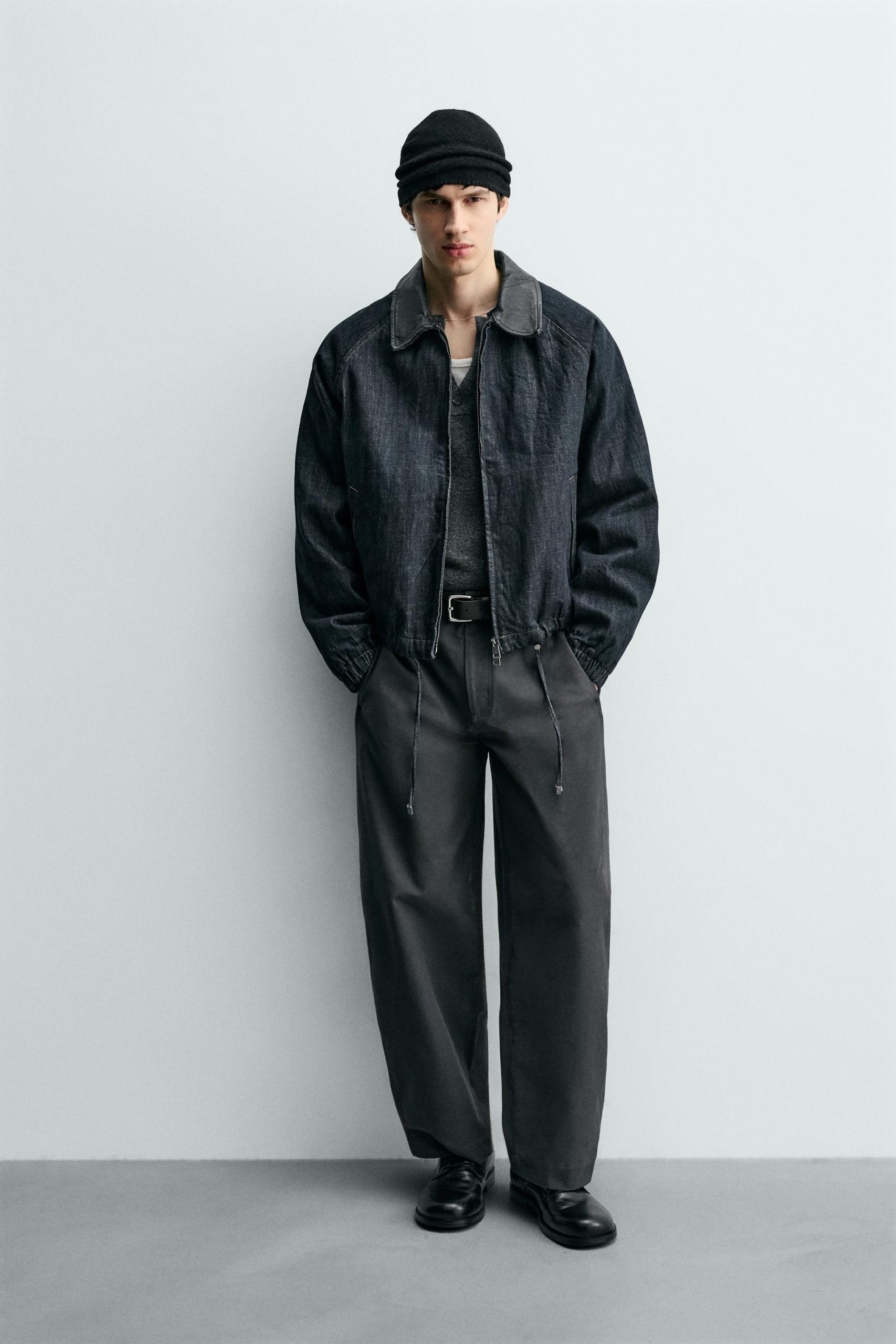 DENIM JACKET WITH COMBINED COLLAR MARO - Ảnh 7