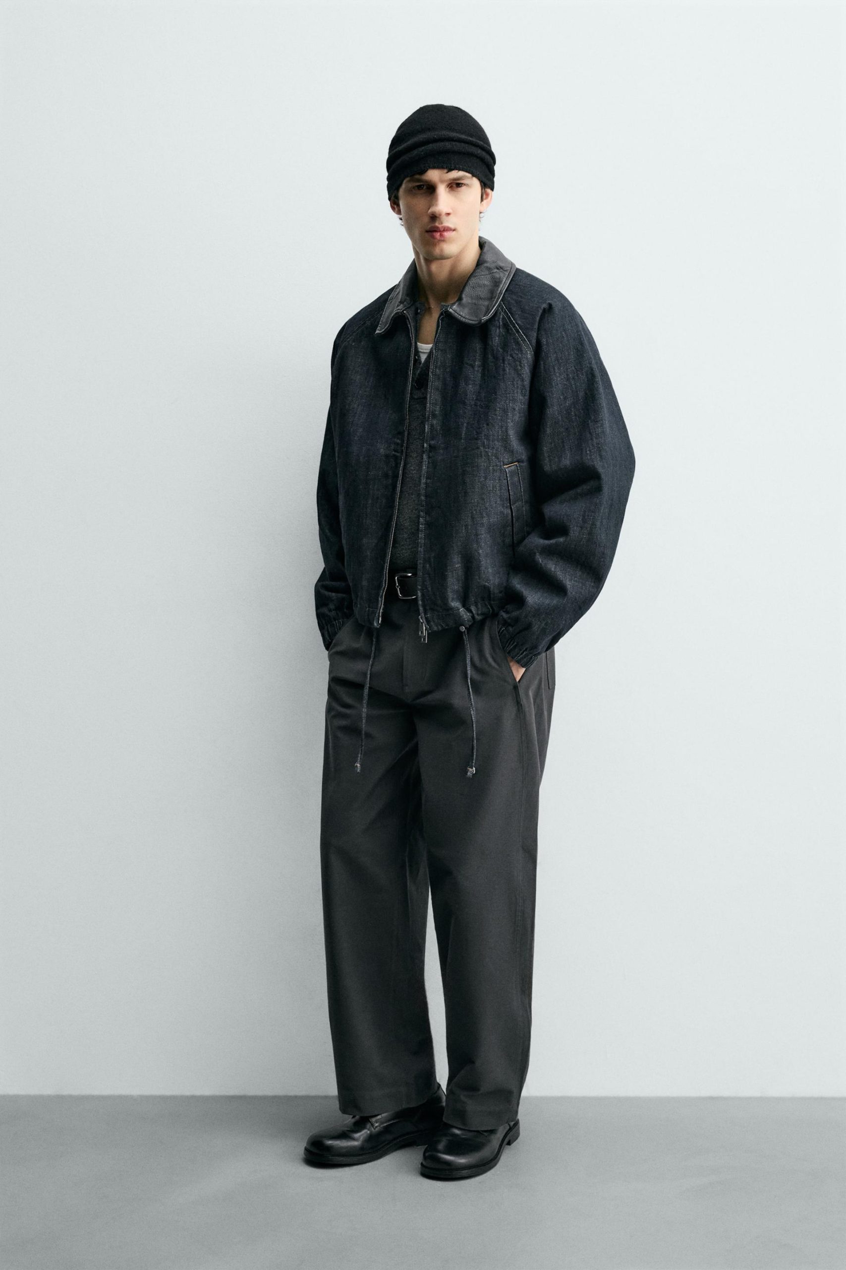 DENIM JACKET WITH COMBINED COLLAR MARO - Ảnh 5