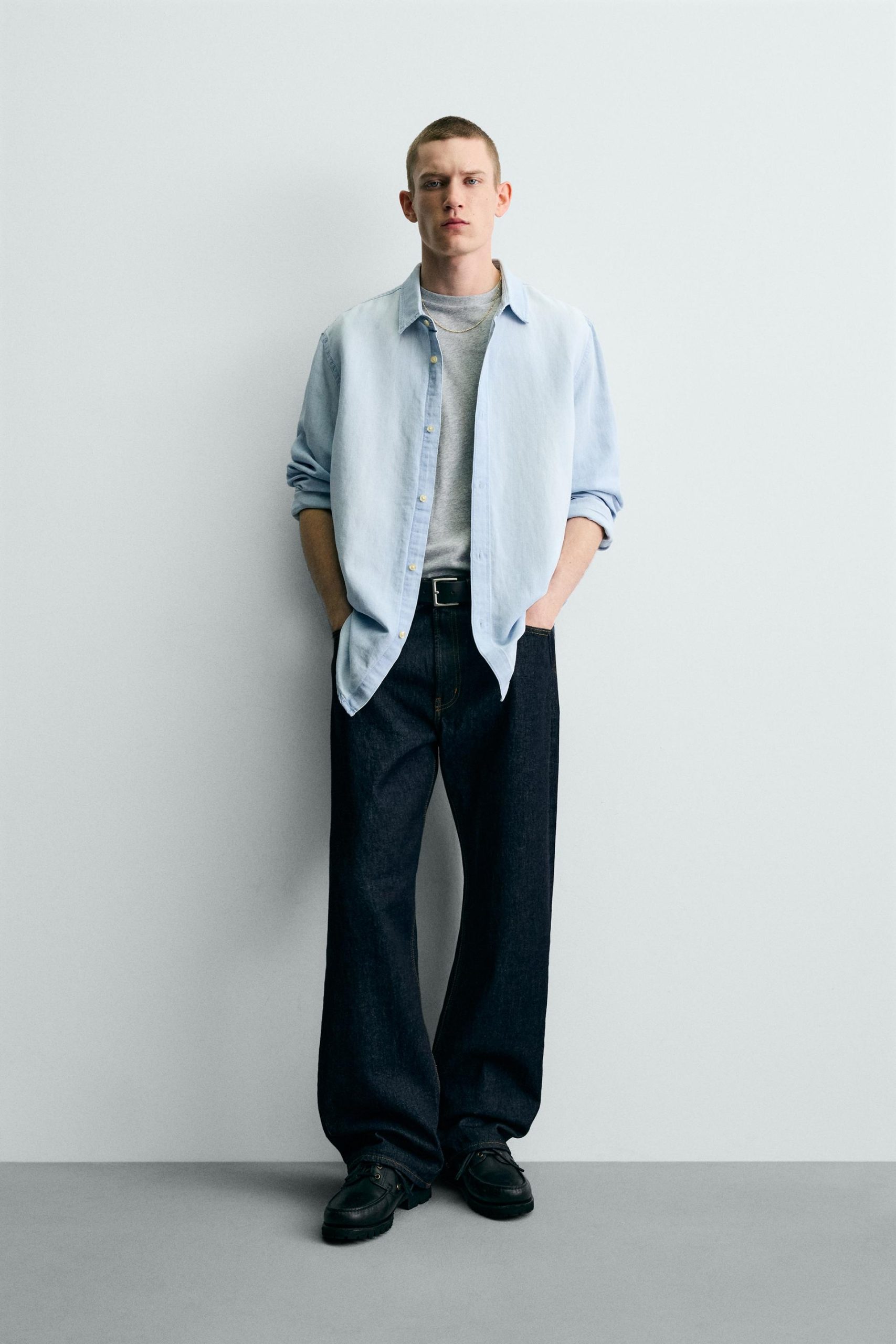 DENIM LINEN COTTON SHIRT MARO - Ảnh 7