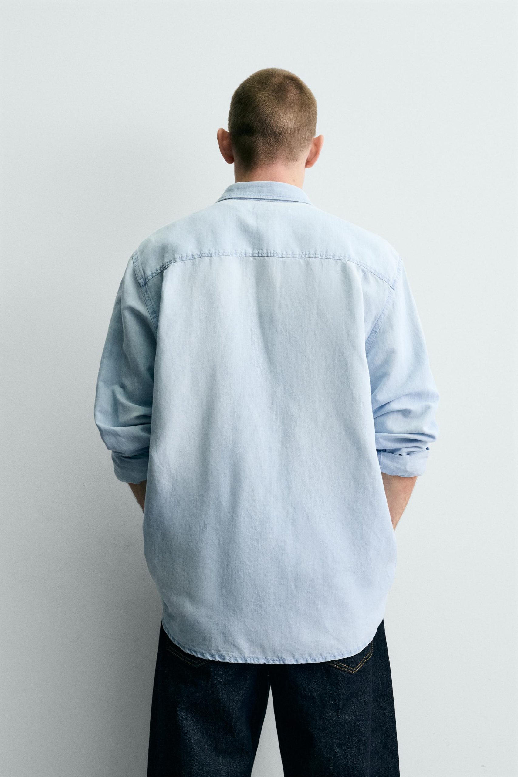 DENIM LINEN COTTON SHIRT MARO - Ảnh 6