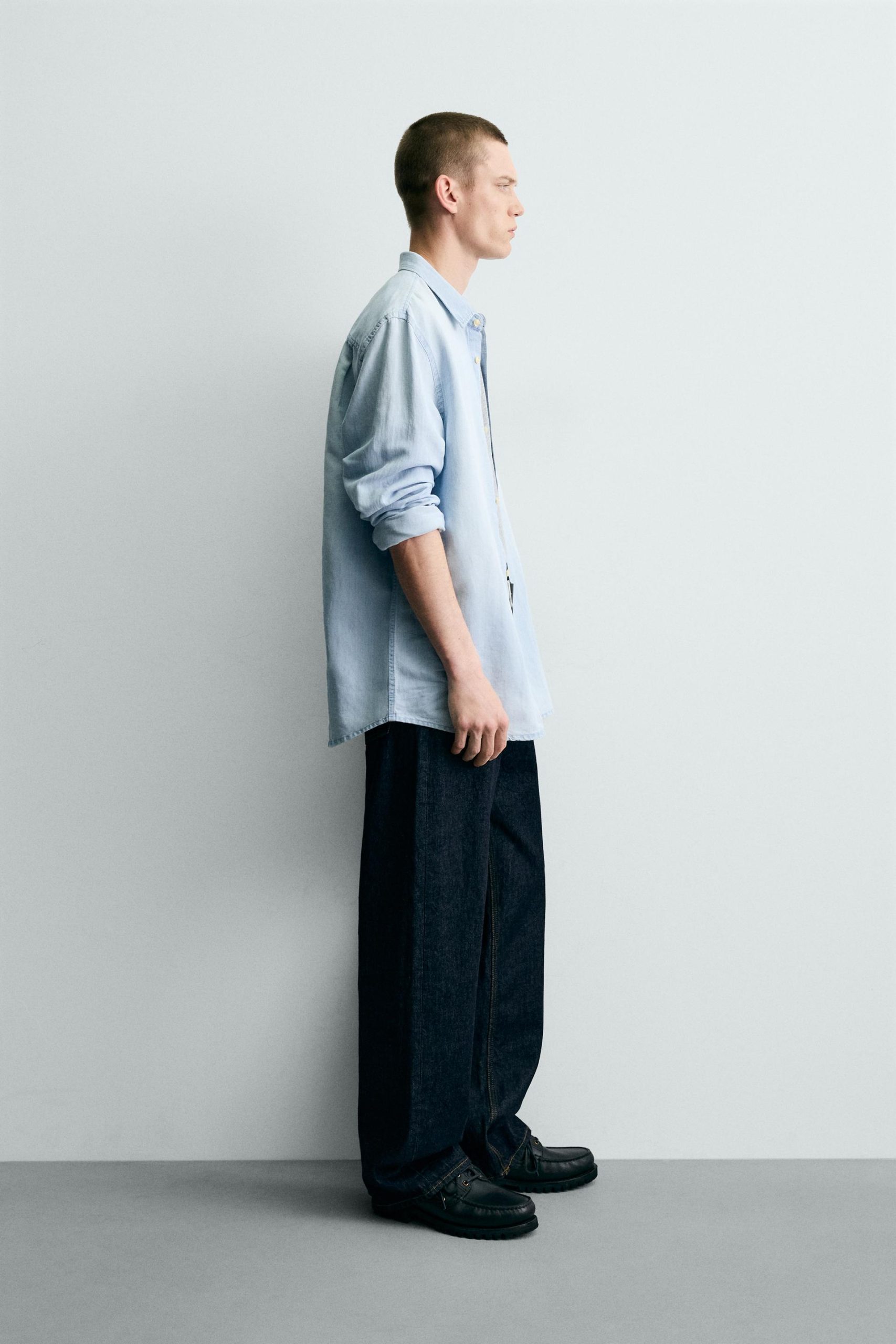 DENIM LINEN COTTON SHIRT MARO - Ảnh 5