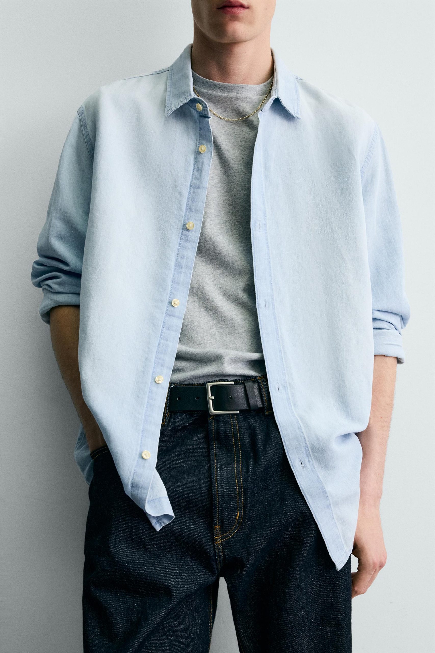 DENIM LINEN COTTON SHIRT MARO