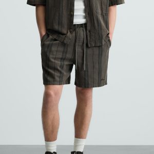 EMBROIDERED TEXTURED BERMUDA SHORTS MARO