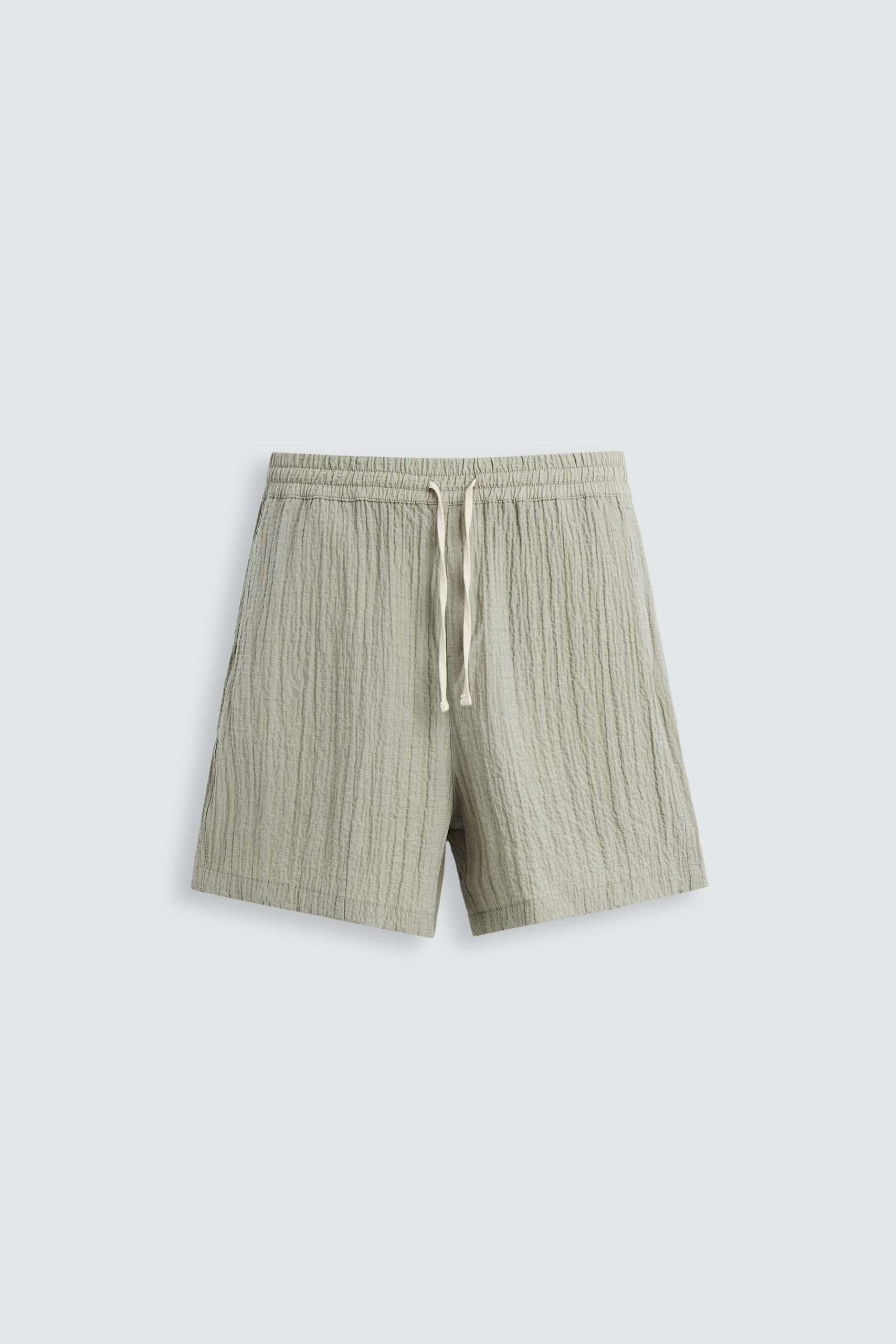 JACQUARD CRINKLE-EFFECT BERMUDA SHORTS MARO - Ảnh 3