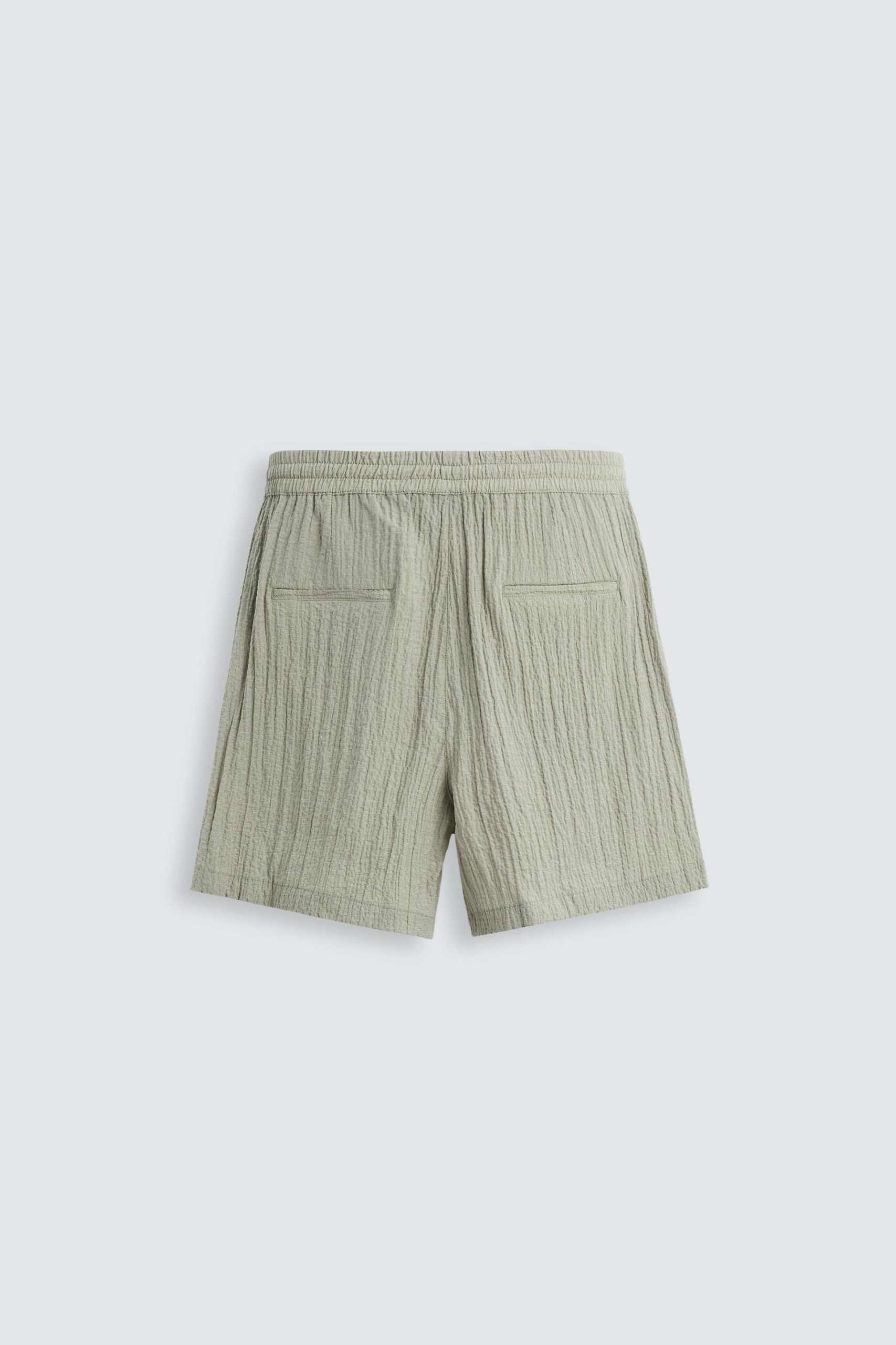 JACQUARD CRINKLE-EFFECT BERMUDA SHORTS MARO - Ảnh 2