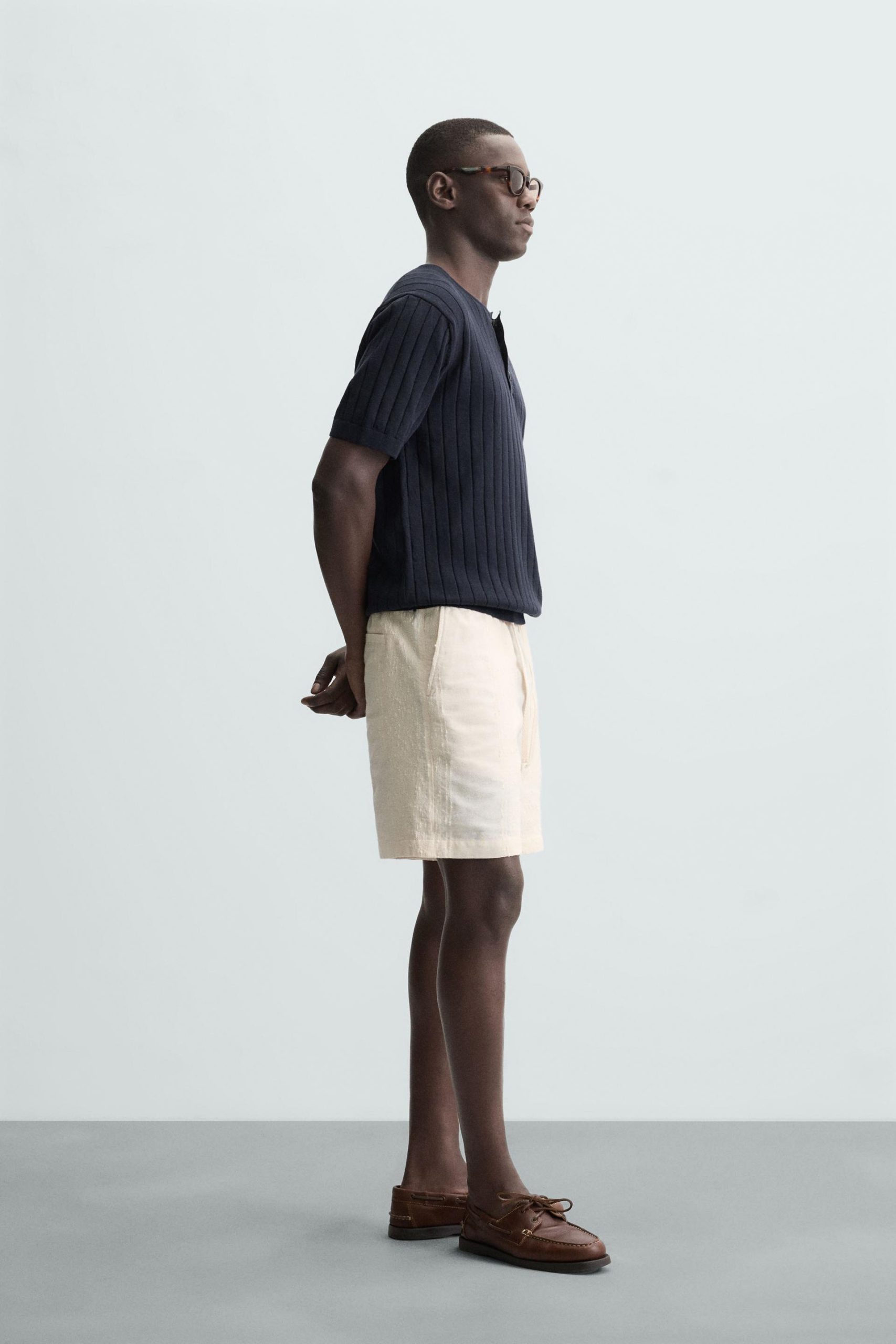 JACQUARD TEXTURED BERMUDA SHORTS MARO - Ảnh 6