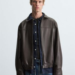 LEATHER EFFECT BOMBER JACKET MARO