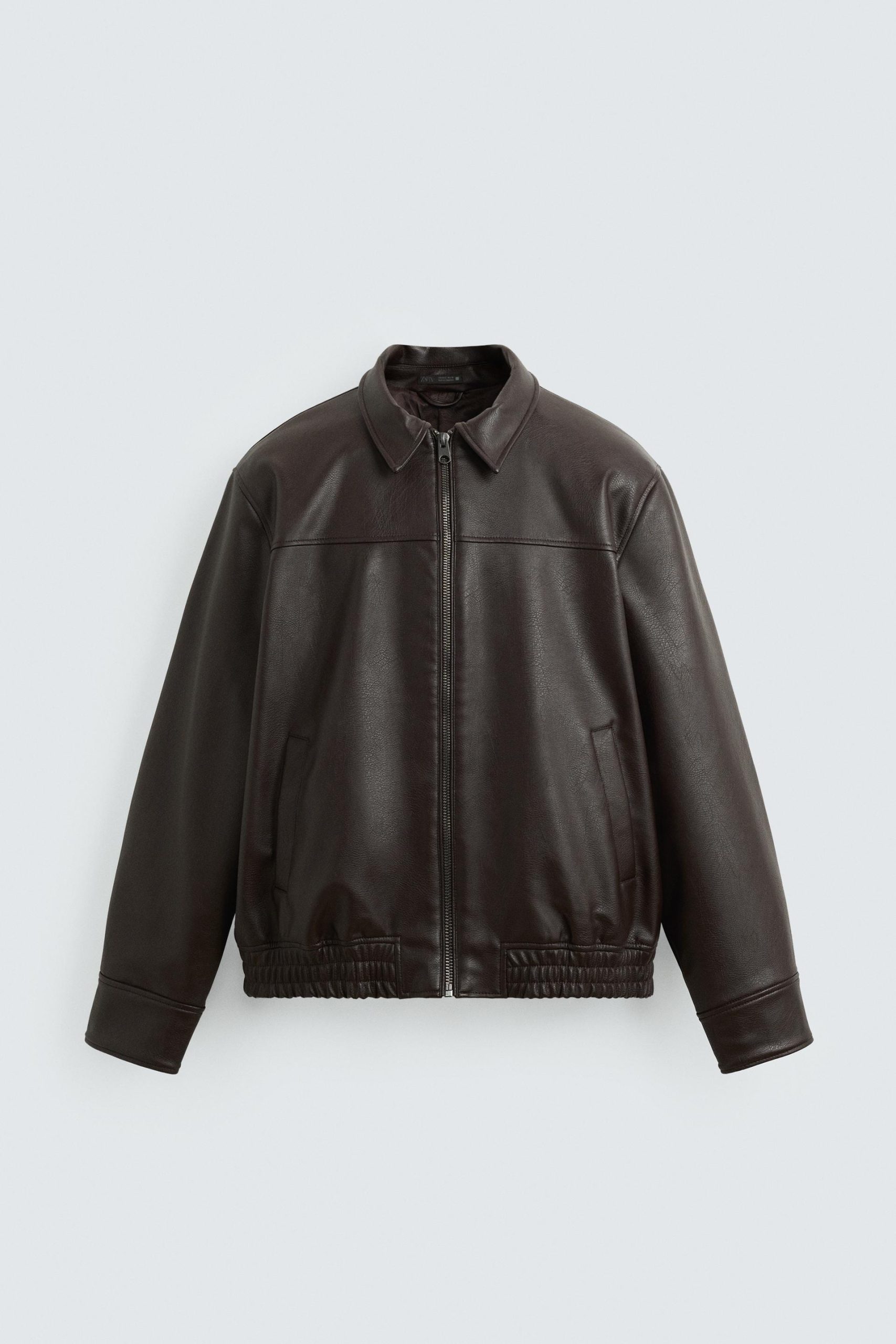 LEATHER EFFECT BOMBER JACKET MARO - Ảnh 3