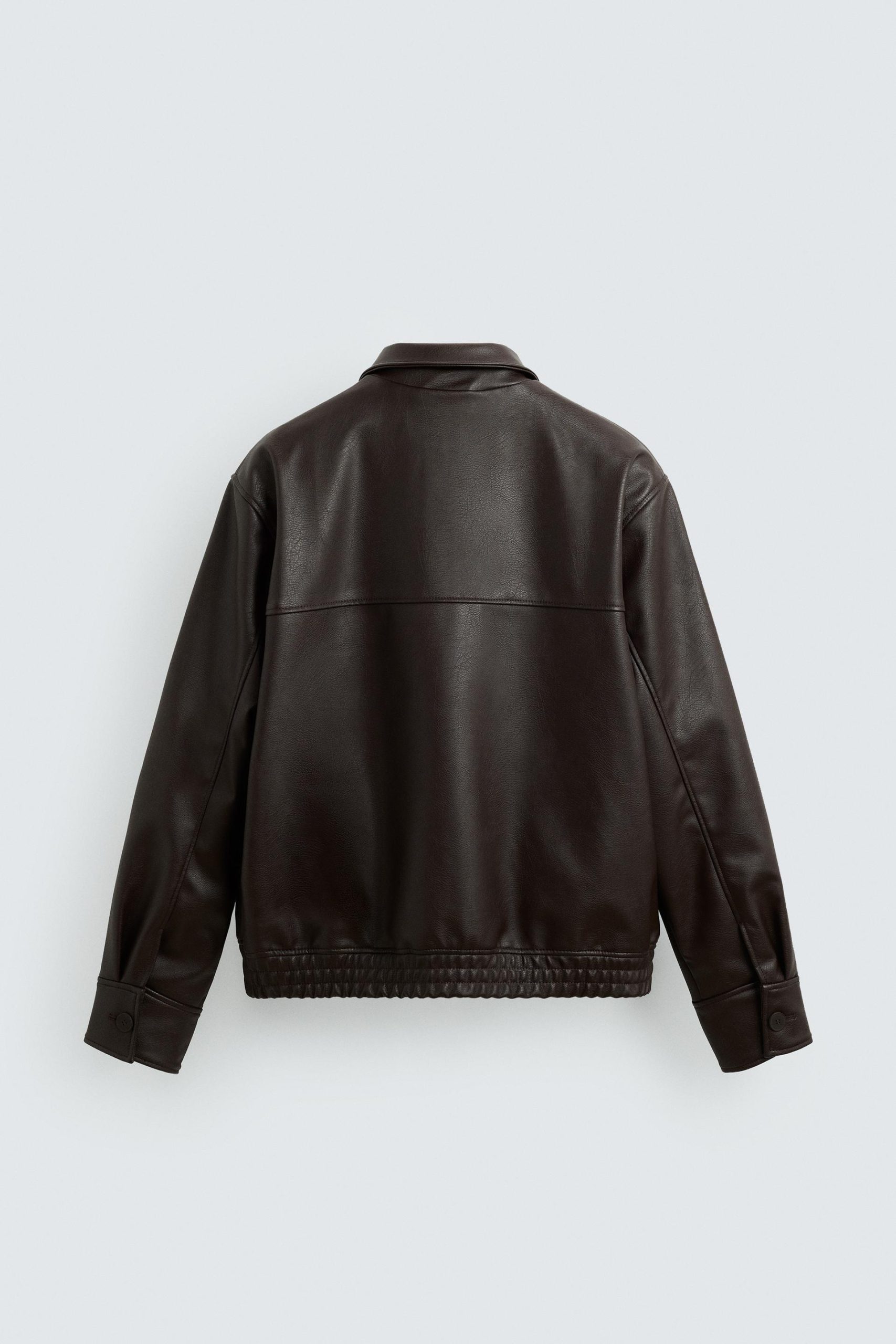 LEATHER EFFECT BOMBER JACKET MARO - Ảnh 2