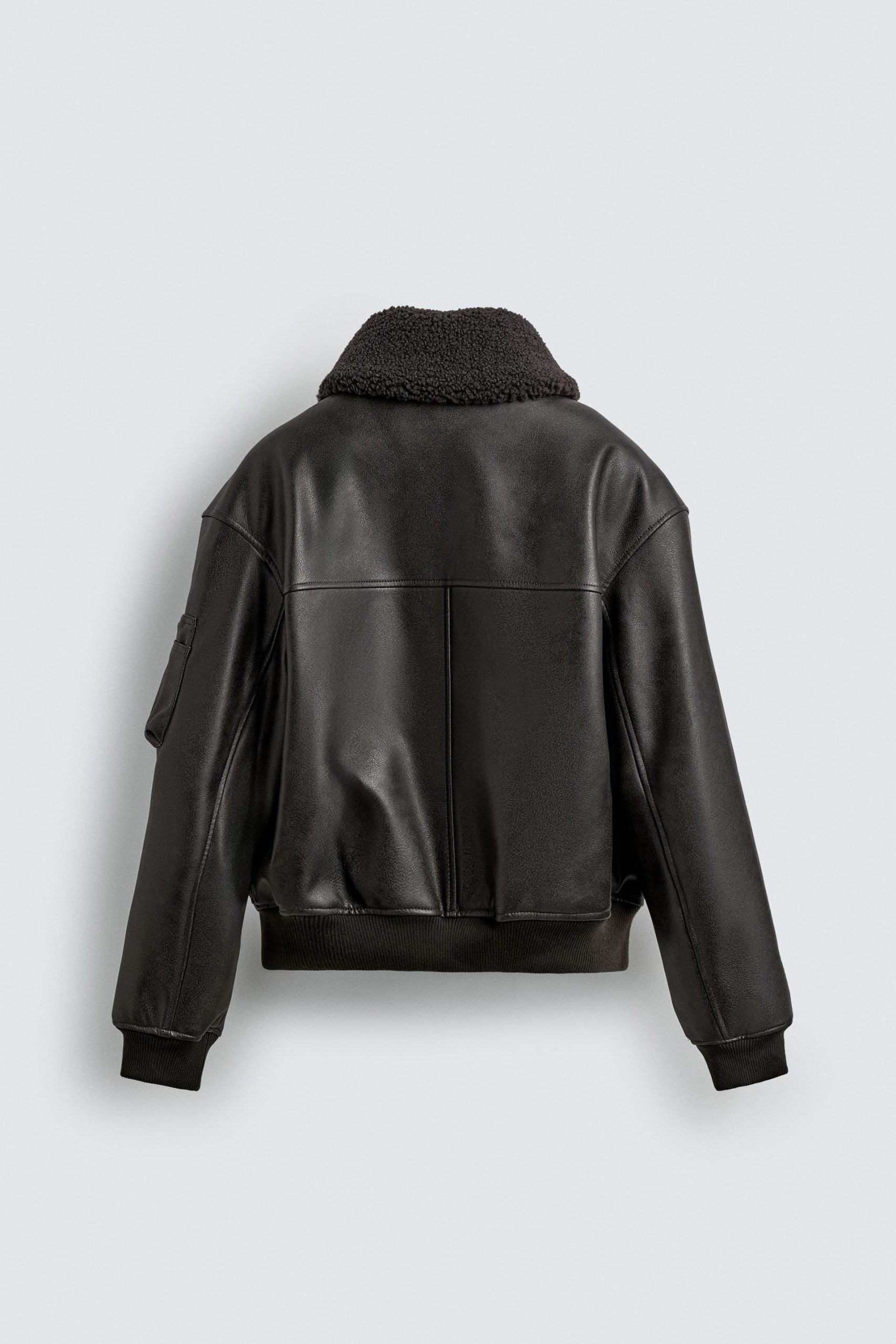 LEATHER EFFECT JACKET WITH DETACHABLE COLLAR MARO - Ảnh 2