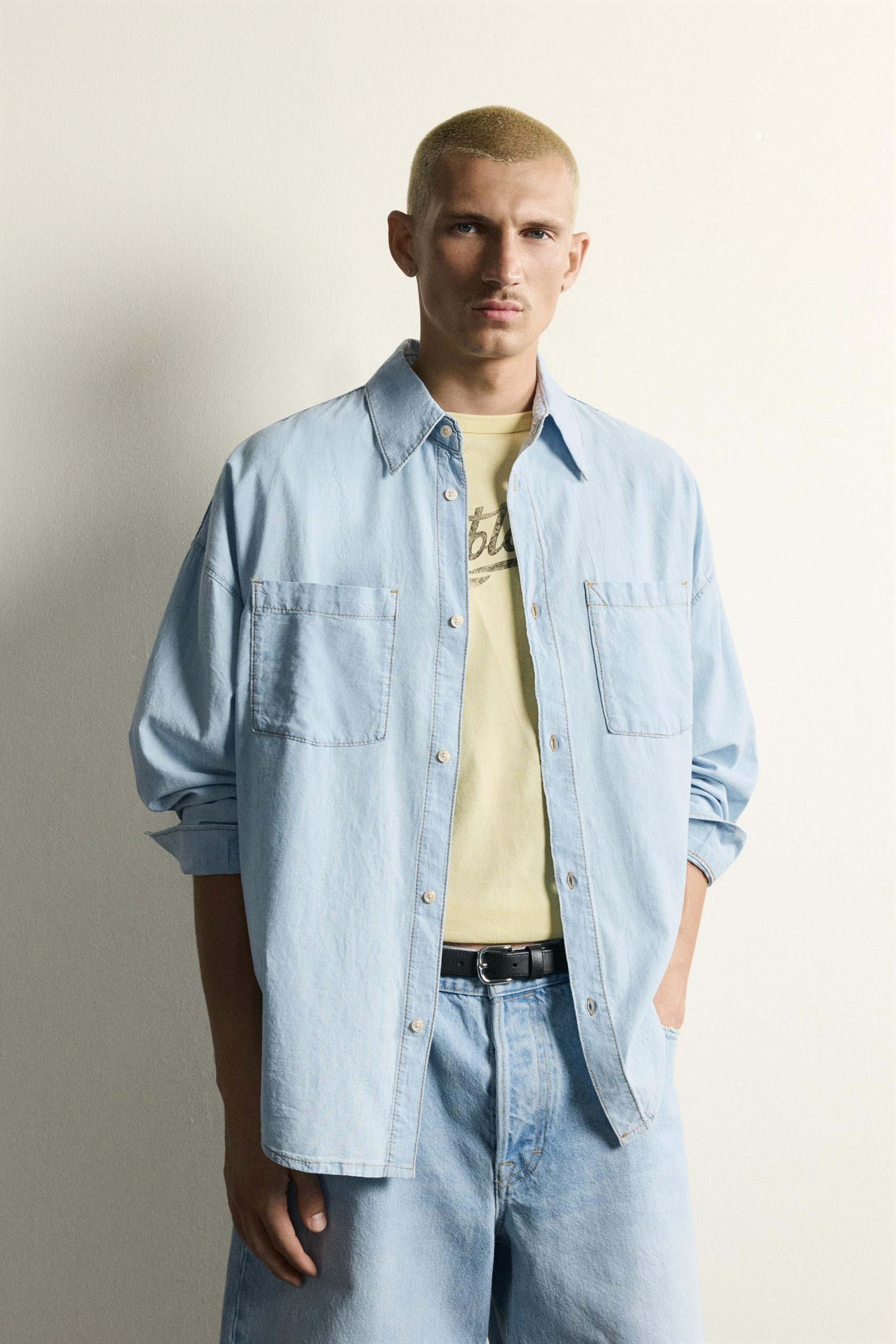 LIGHTWEIGHT WASHED DENIM SHIRT MARO
