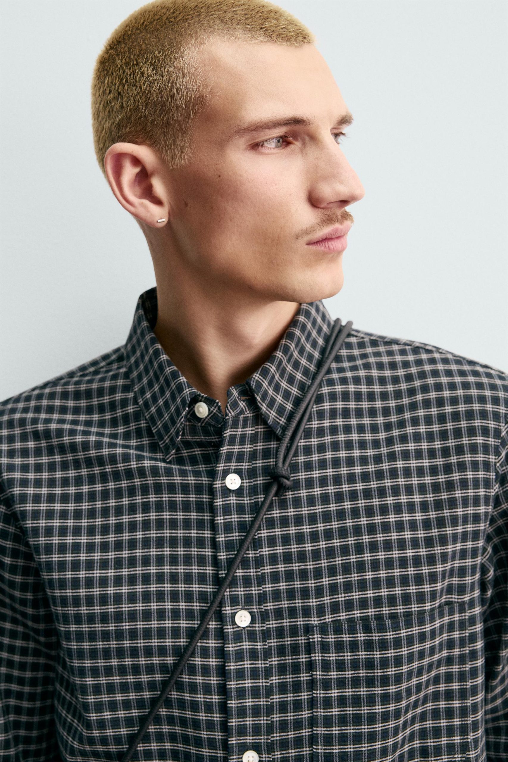 ORIGINS CHECK SHIRT WITH WOOL MARO - Ảnh 4