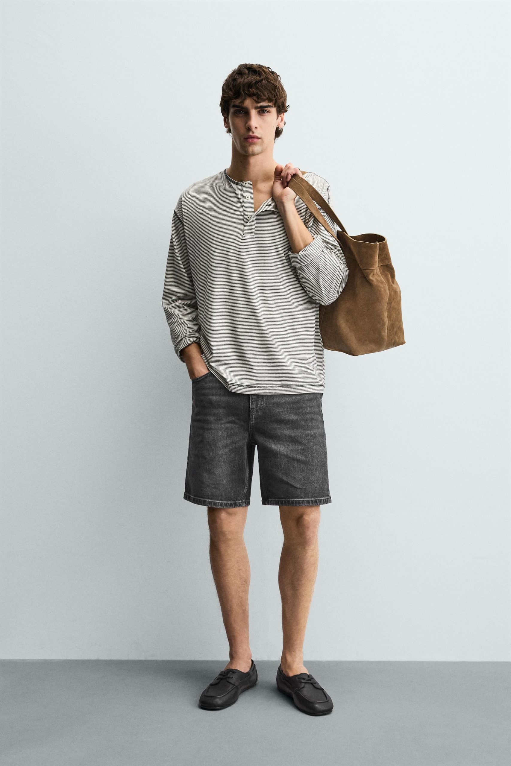 REGULAR FIT DENIM BERMUDA SHORTS MARO - Ảnh 9