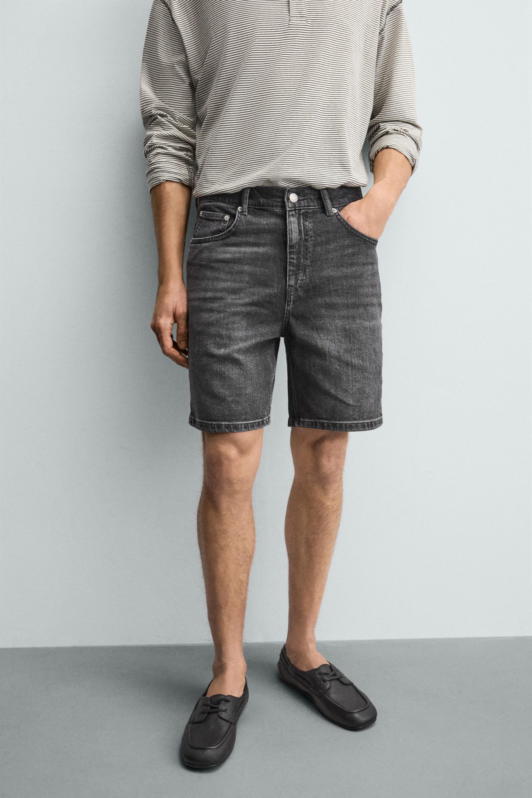 REGULAR FIT DENIM BERMUDA SHORTS MARO - Ảnh 5