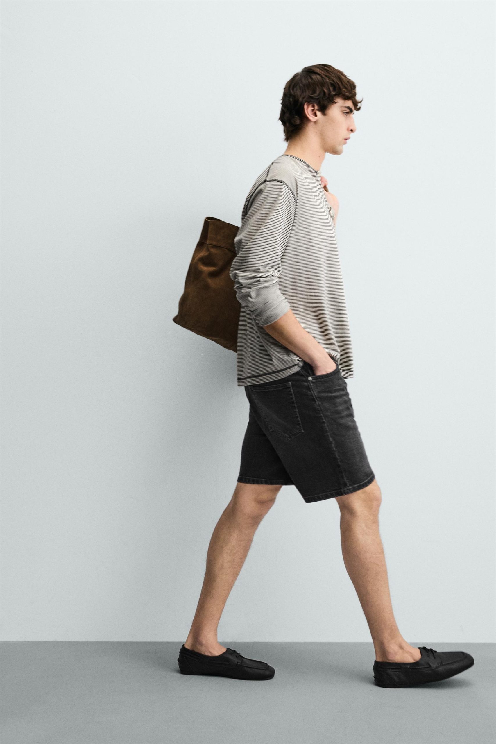 REGULAR FIT DENIM BERMUDA SHORTS MARO - Ảnh 4