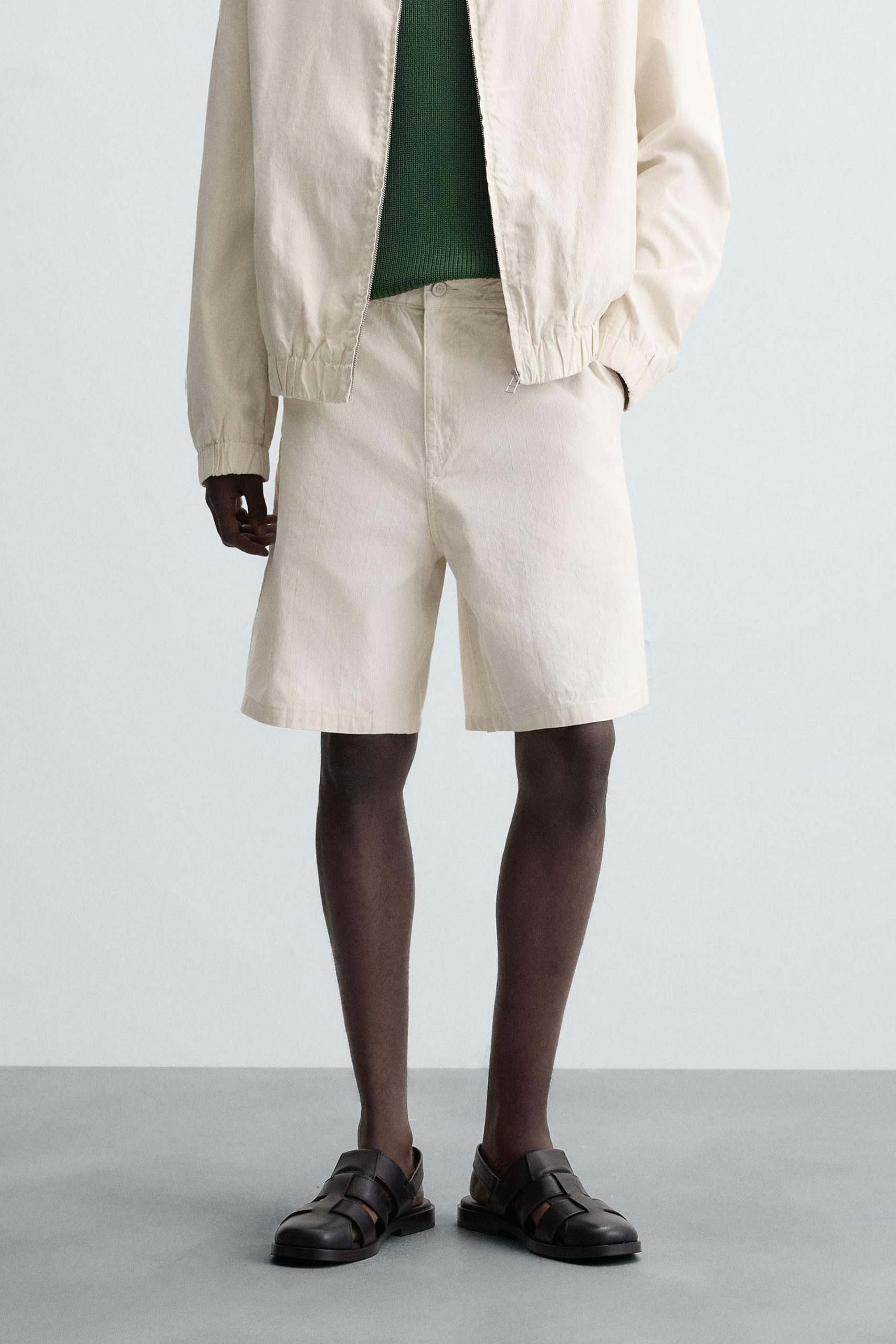 STRIPED REGULAR FIT BERMUDA SHORTS MARO