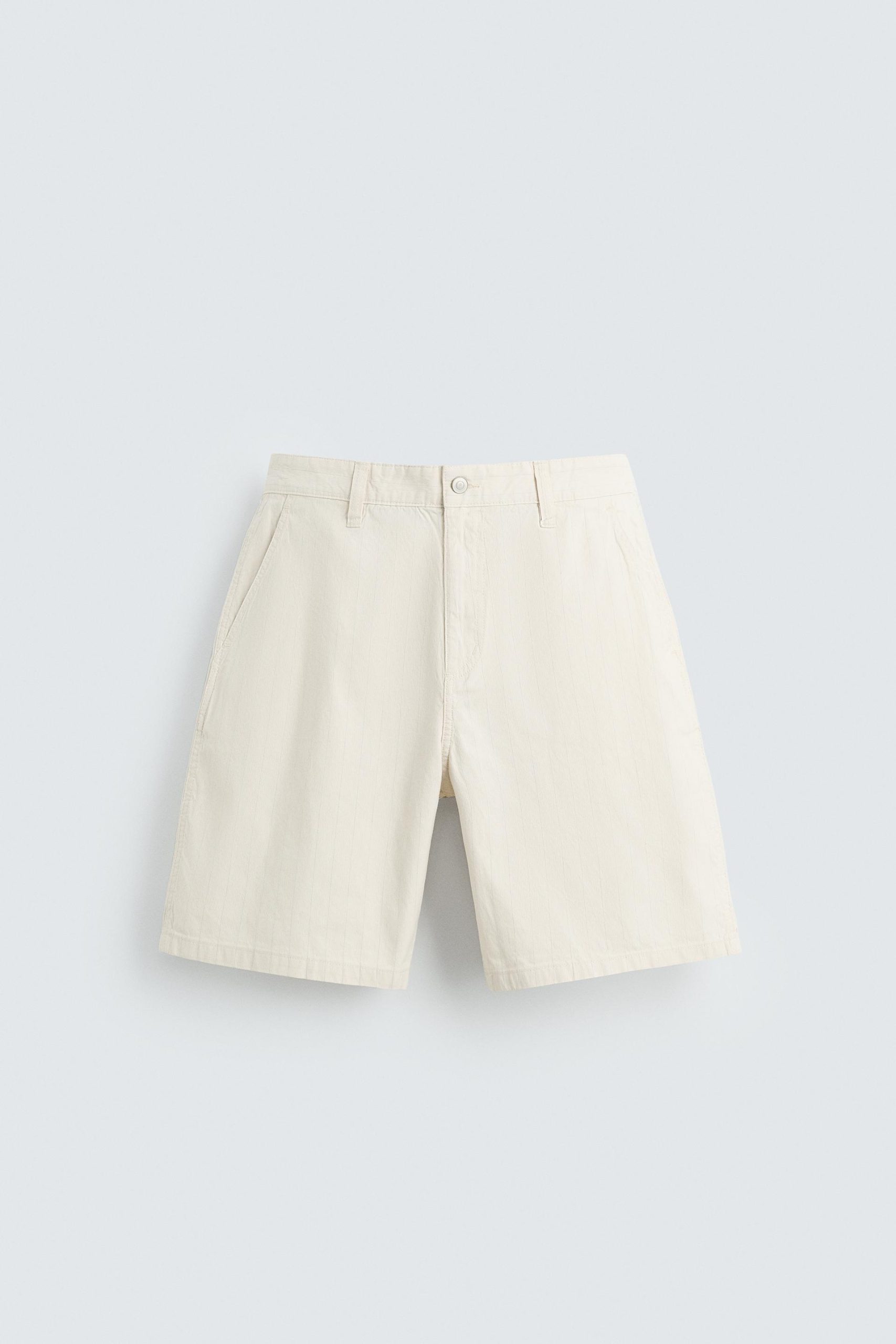 STRIPED REGULAR FIT BERMUDA SHORTS MARO - Ảnh 3