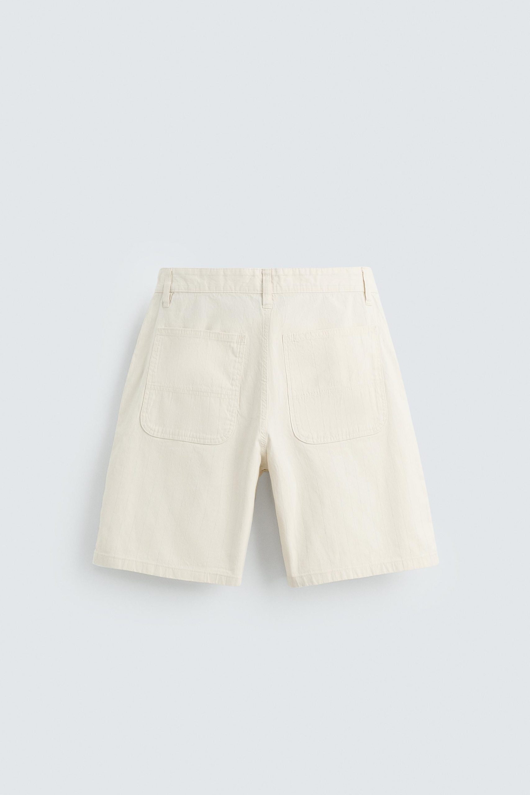 STRIPED REGULAR FIT BERMUDA SHORTS MARO - Ảnh 2
