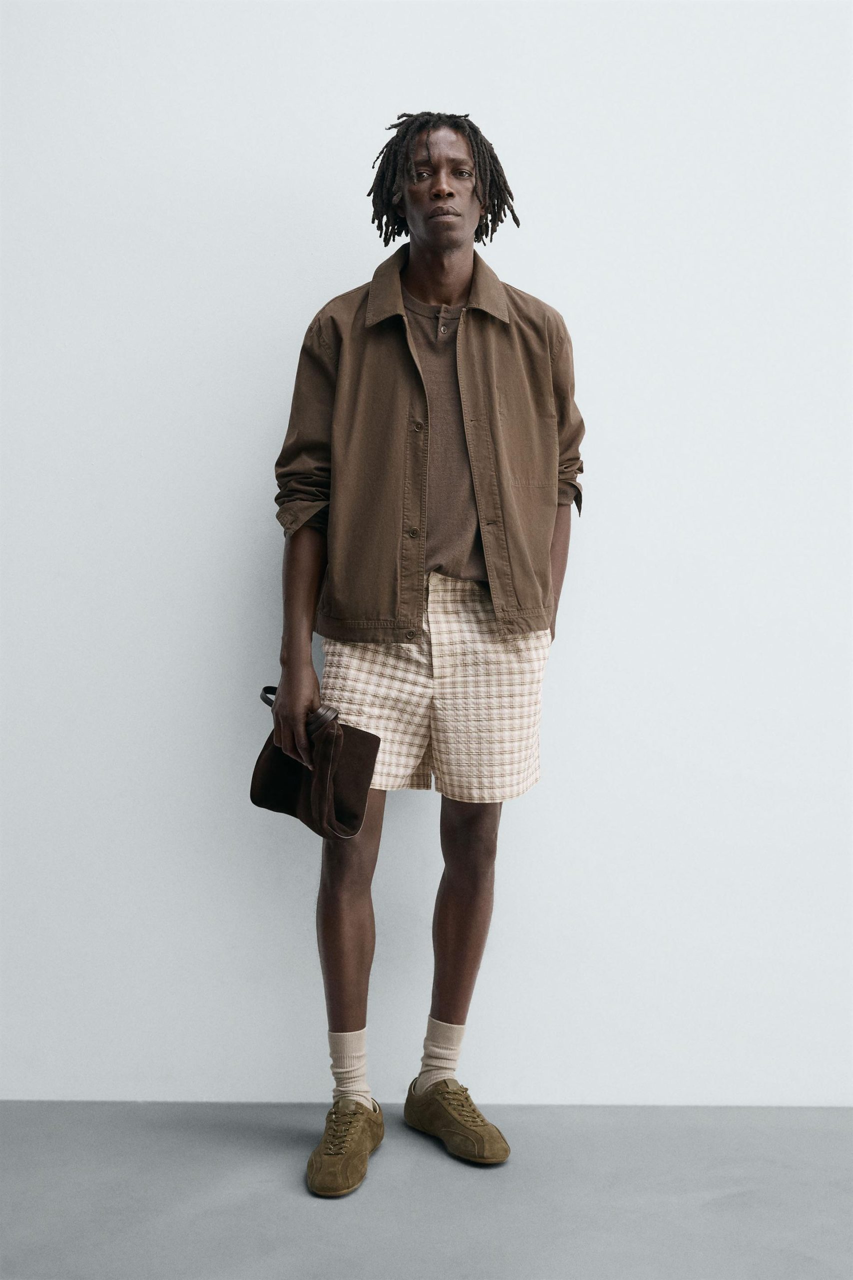 TEXTURED CHECK BERMUDA SHORTS MARO - Ảnh 9