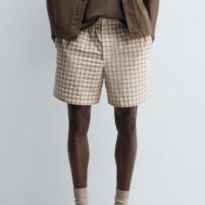 TEXTURED CHECK BERMUDA SHORTS MARO