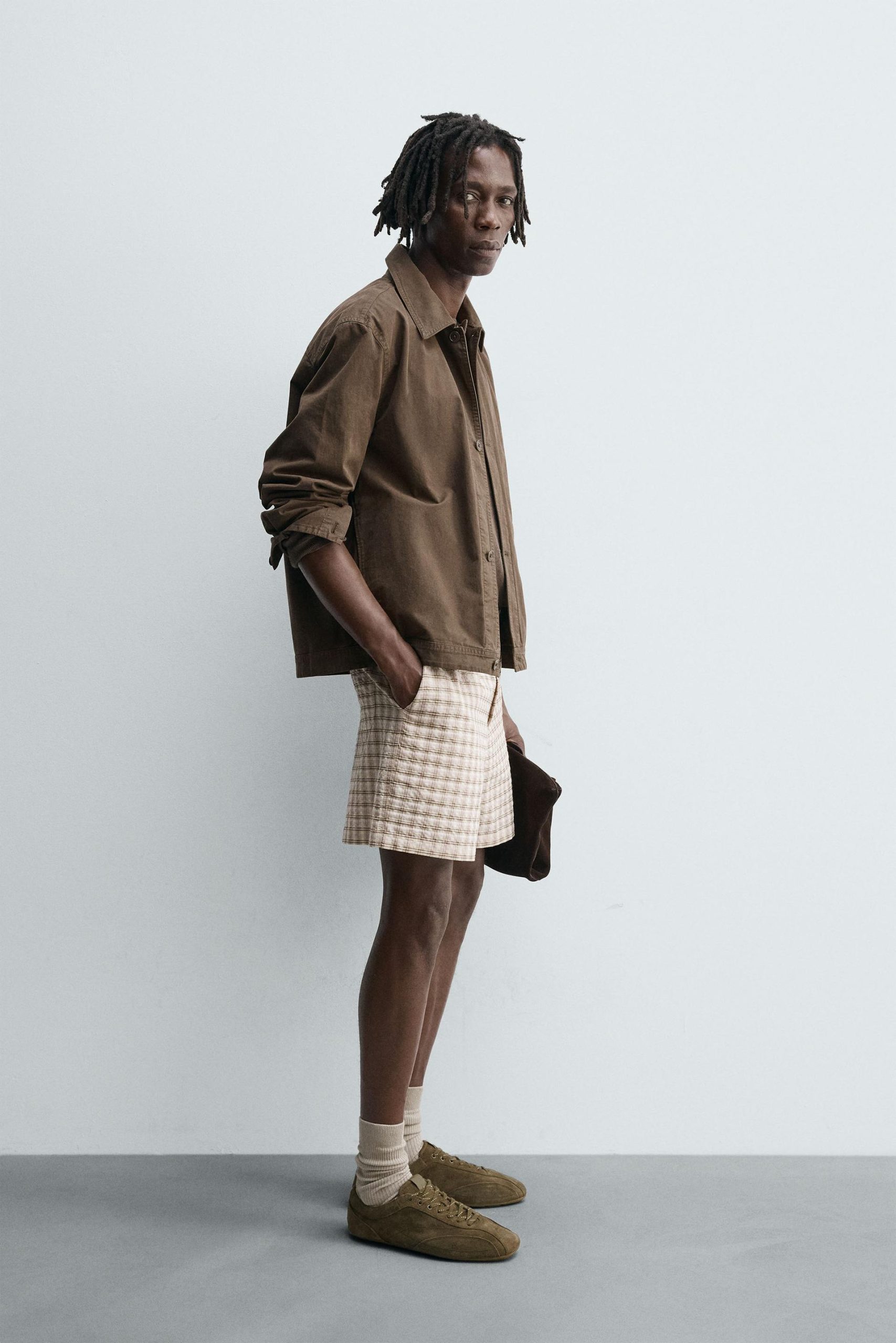 TEXTURED CHECK BERMUDA SHORTS MARO - Ảnh 6