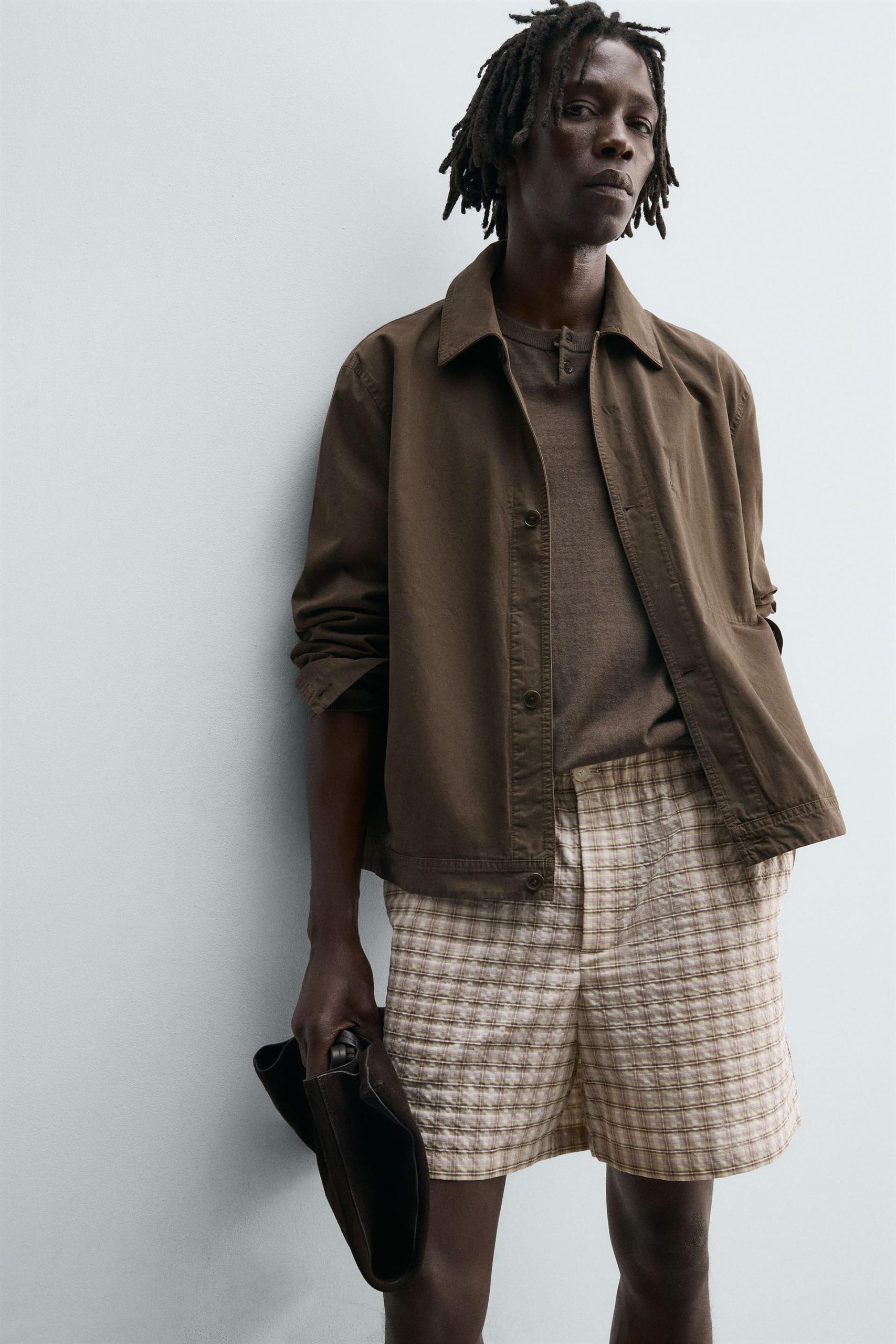 TEXTURED CHECK BERMUDA SHORTS MARO - Ảnh 5