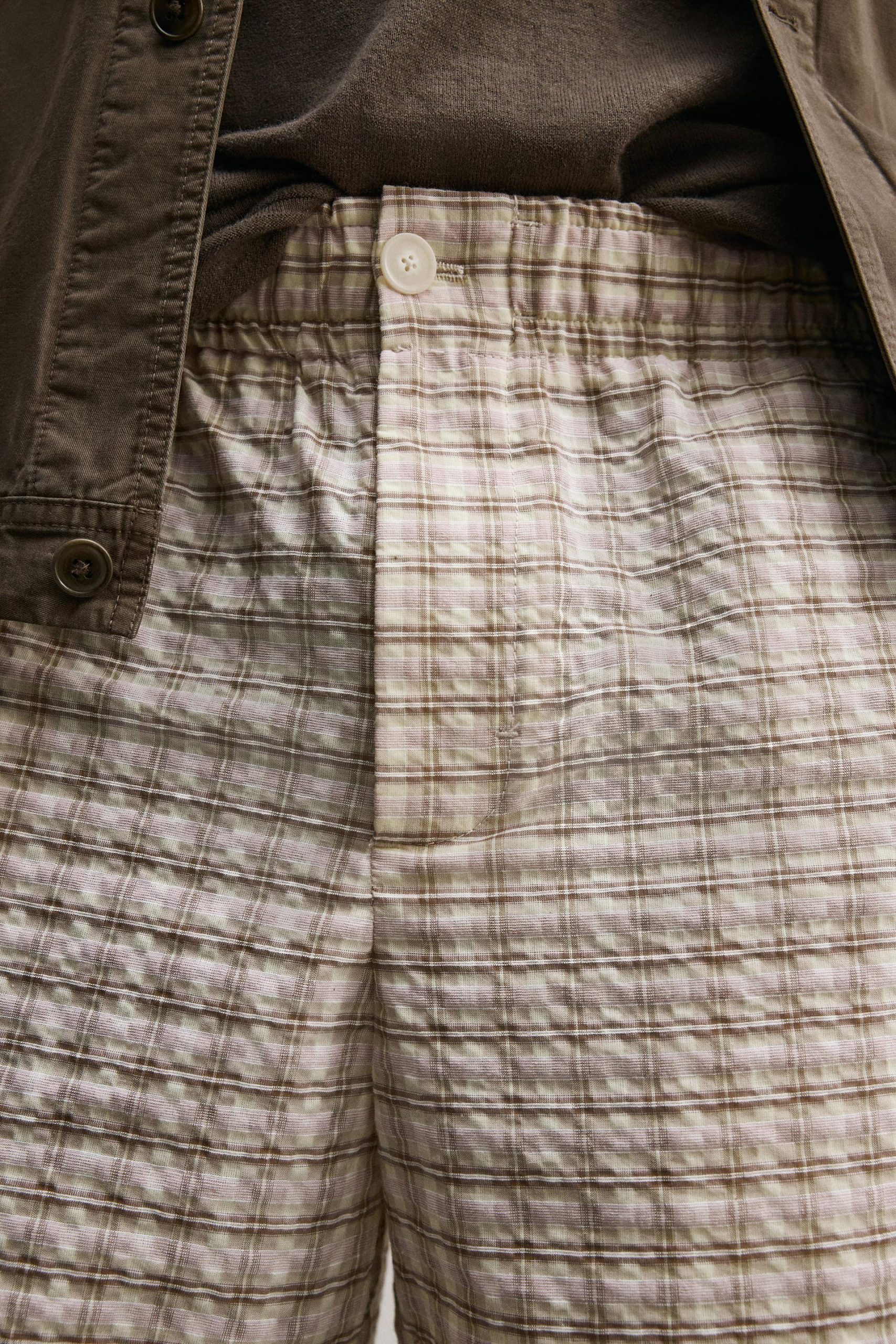 TEXTURED CHECK BERMUDA SHORTS MARO - Ảnh 4