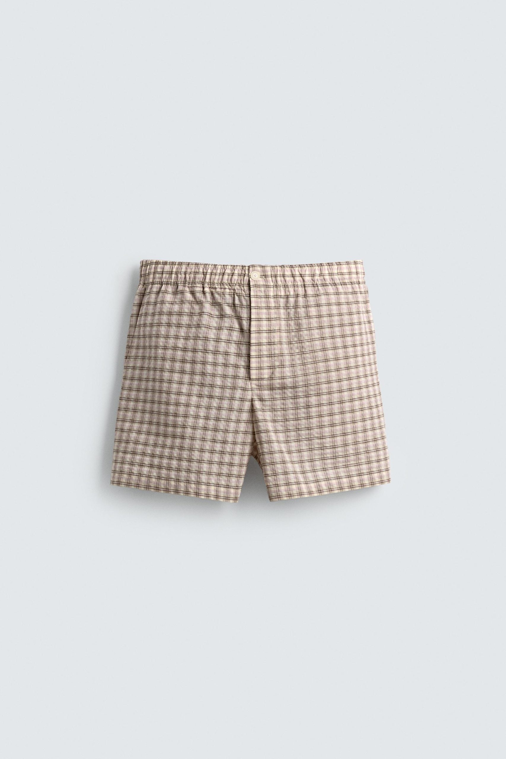 TEXTURED CHECK BERMUDA SHORTS MARO - Ảnh 3