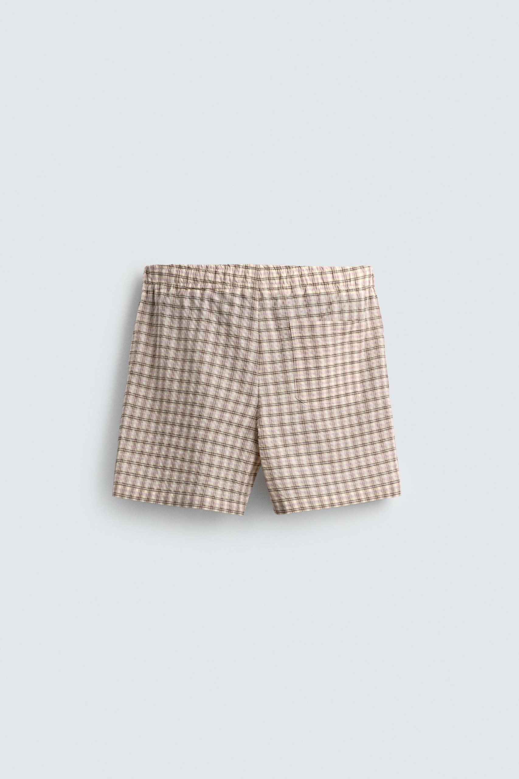 TEXTURED CHECK BERMUDA SHORTS MARO - Ảnh 2