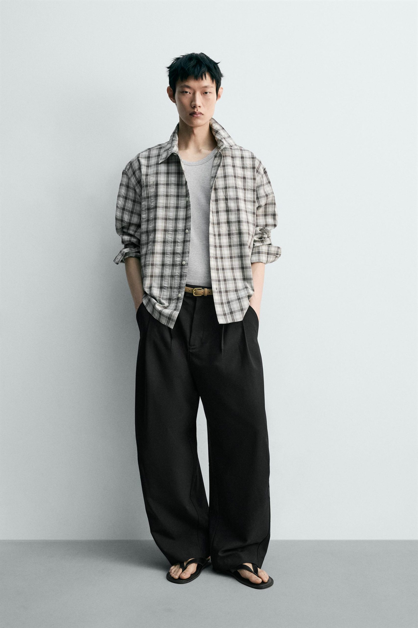 TEXTURED CHECK SHIRT MARO - Ảnh 9