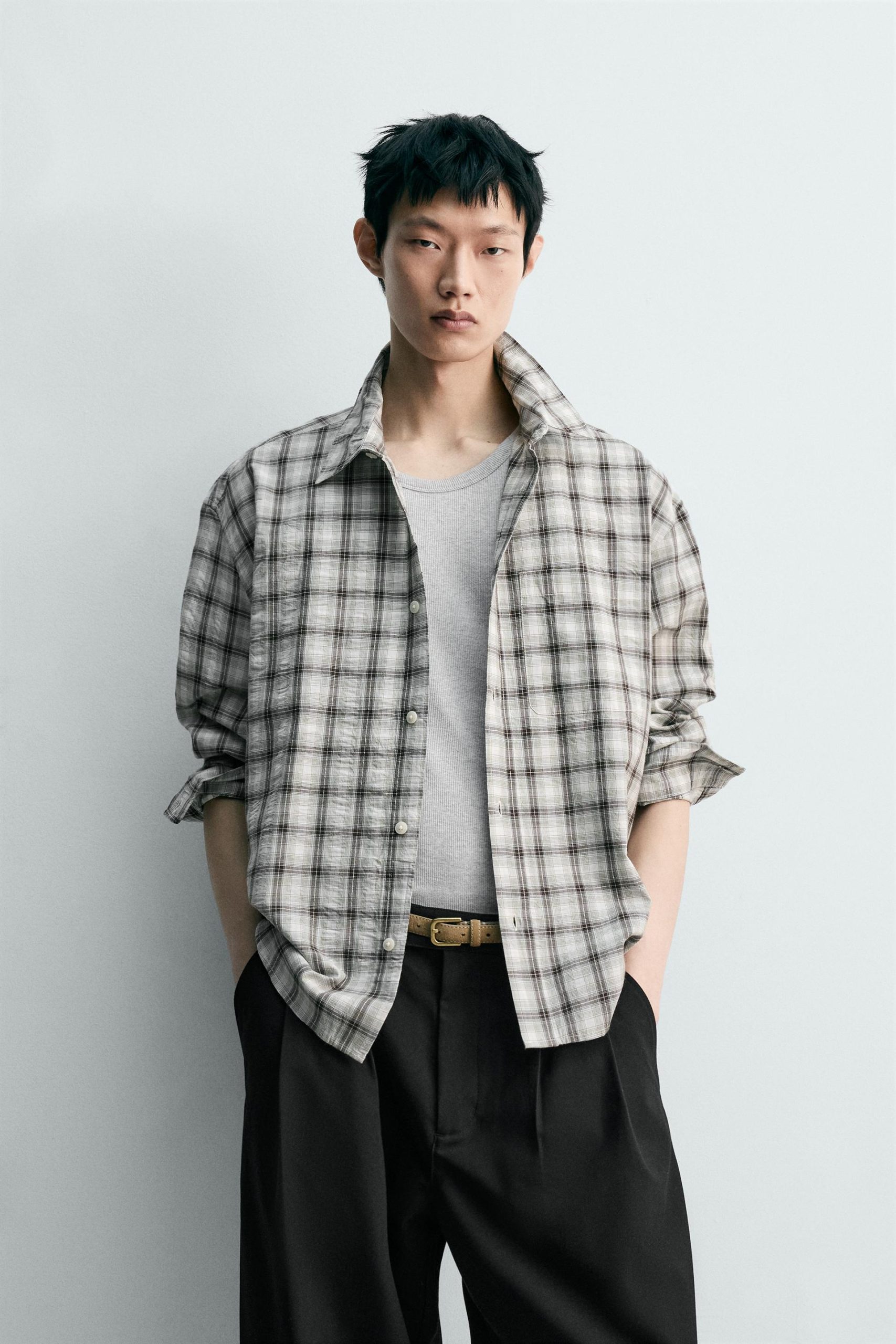 TEXTURED CHECK SHIRT MARO