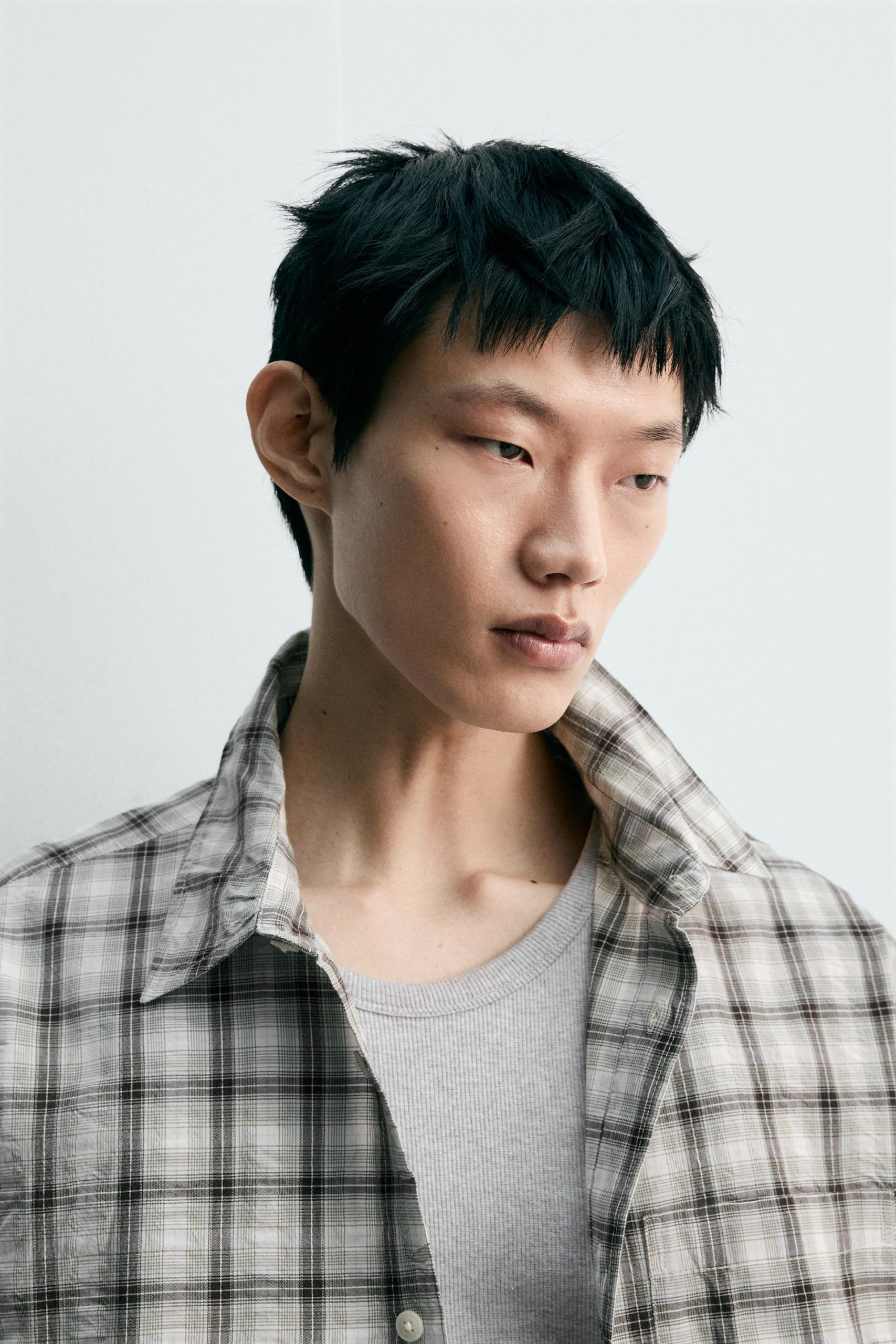 TEXTURED CHECK SHIRT MARO - Ảnh 4