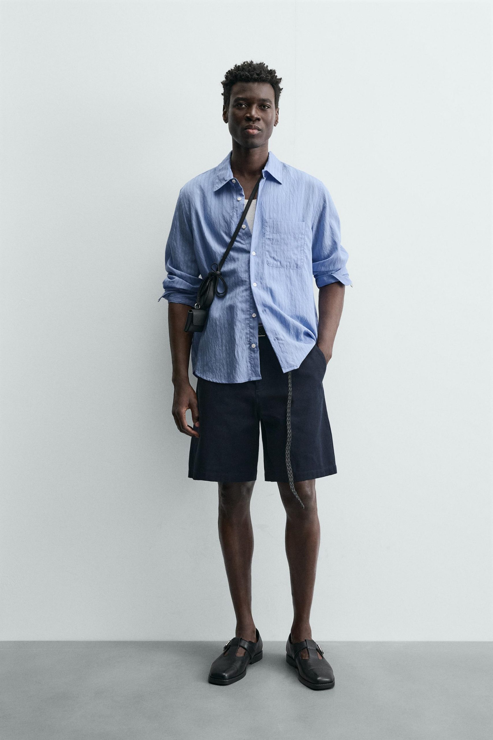TEXTURED RELAXED FIT BERMUDA SHORTS MARO - Ảnh 9