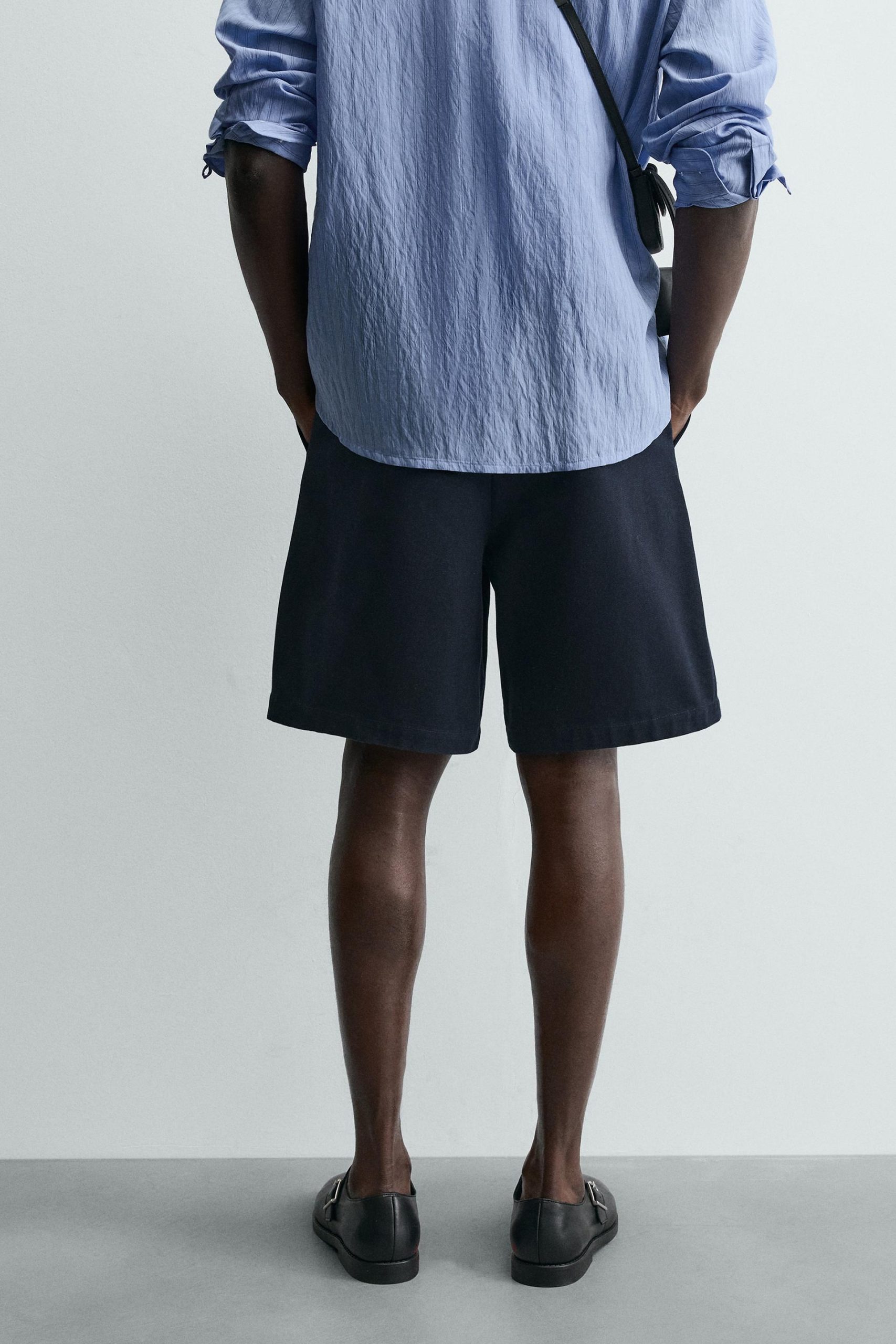 TEXTURED RELAXED FIT BERMUDA SHORTS MARO - Ảnh 7