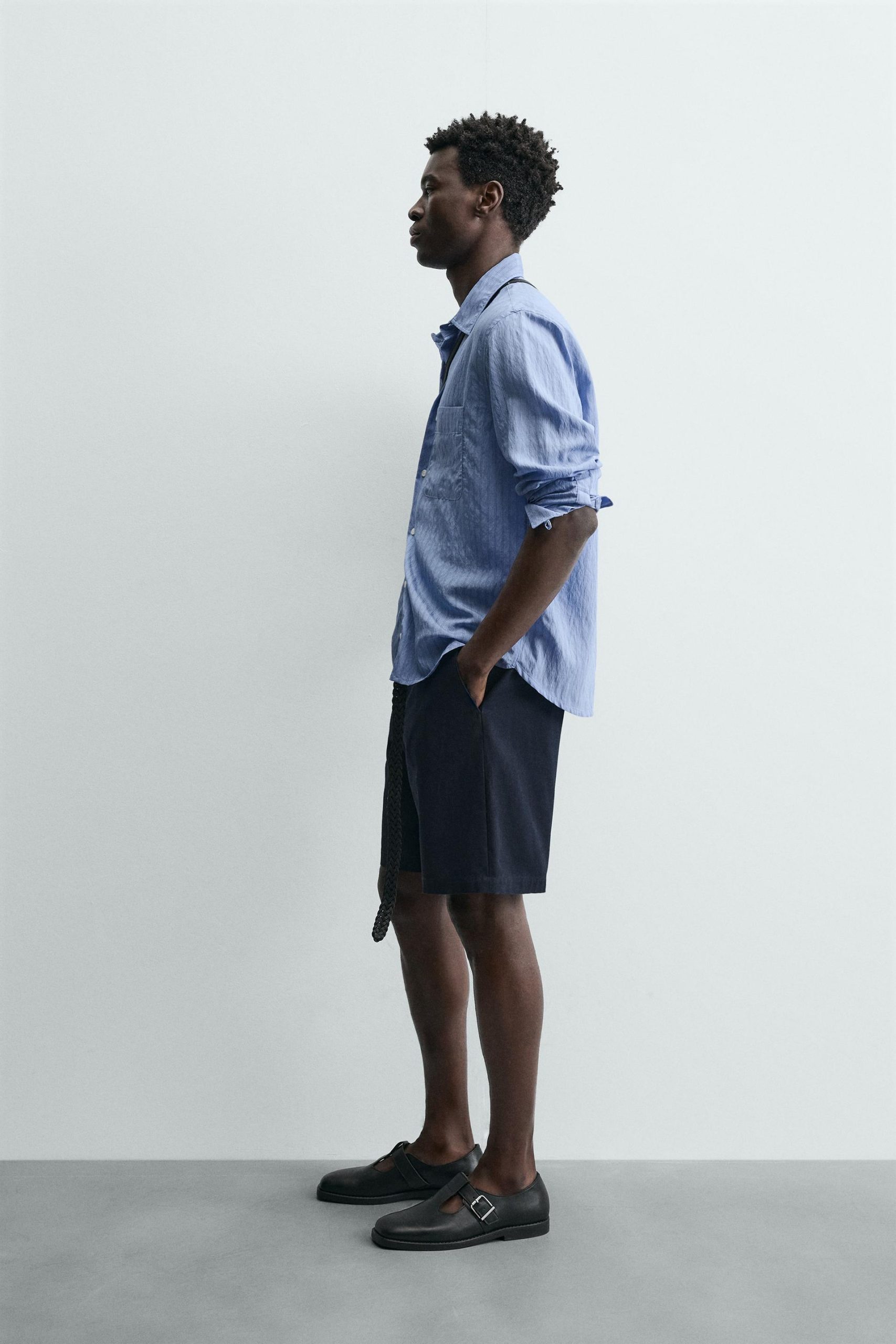 TEXTURED RELAXED FIT BERMUDA SHORTS MARO - Ảnh 6