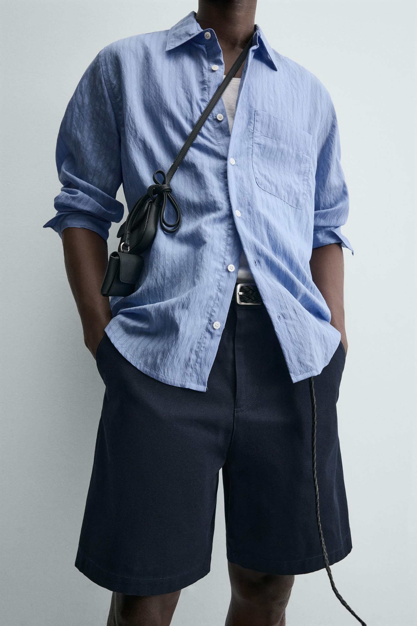 TEXTURED RELAXED FIT BERMUDA SHORTS MARO - Ảnh 5