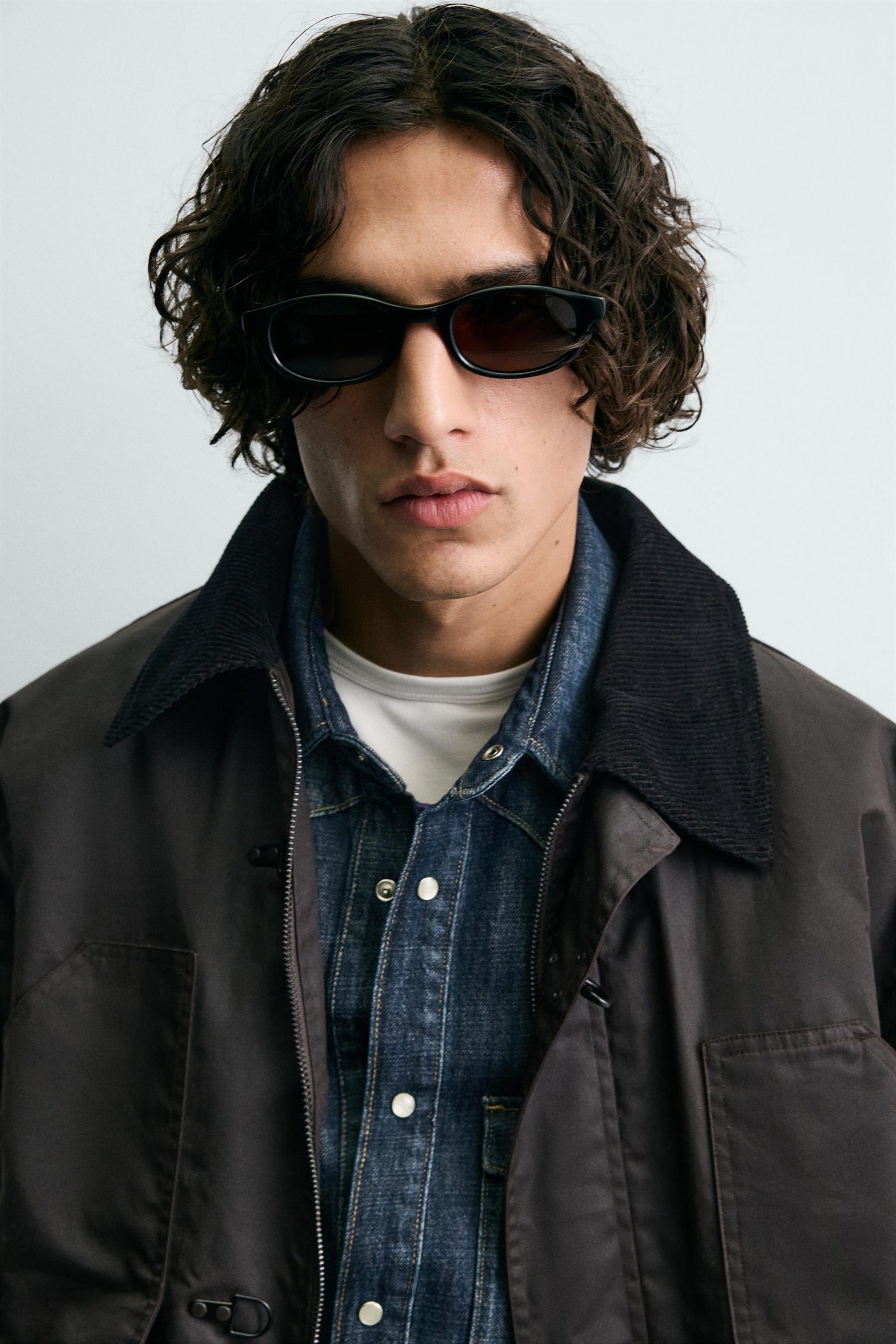 WAXED FINISH JACKET WITH CONTRAST COLLAR MARO - Ảnh 5