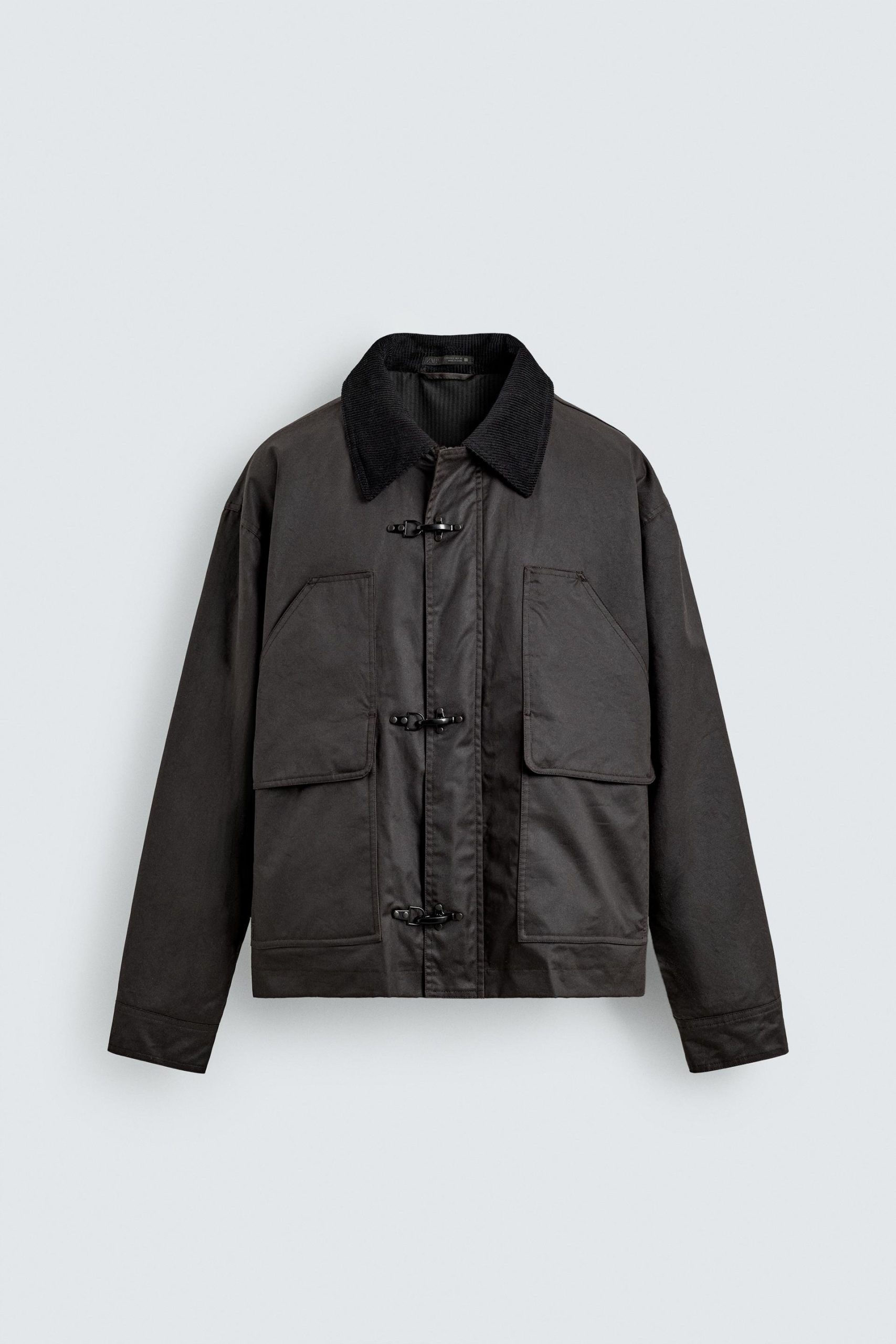 WAXED FINISH JACKET WITH CONTRAST COLLAR MARO - Ảnh 3