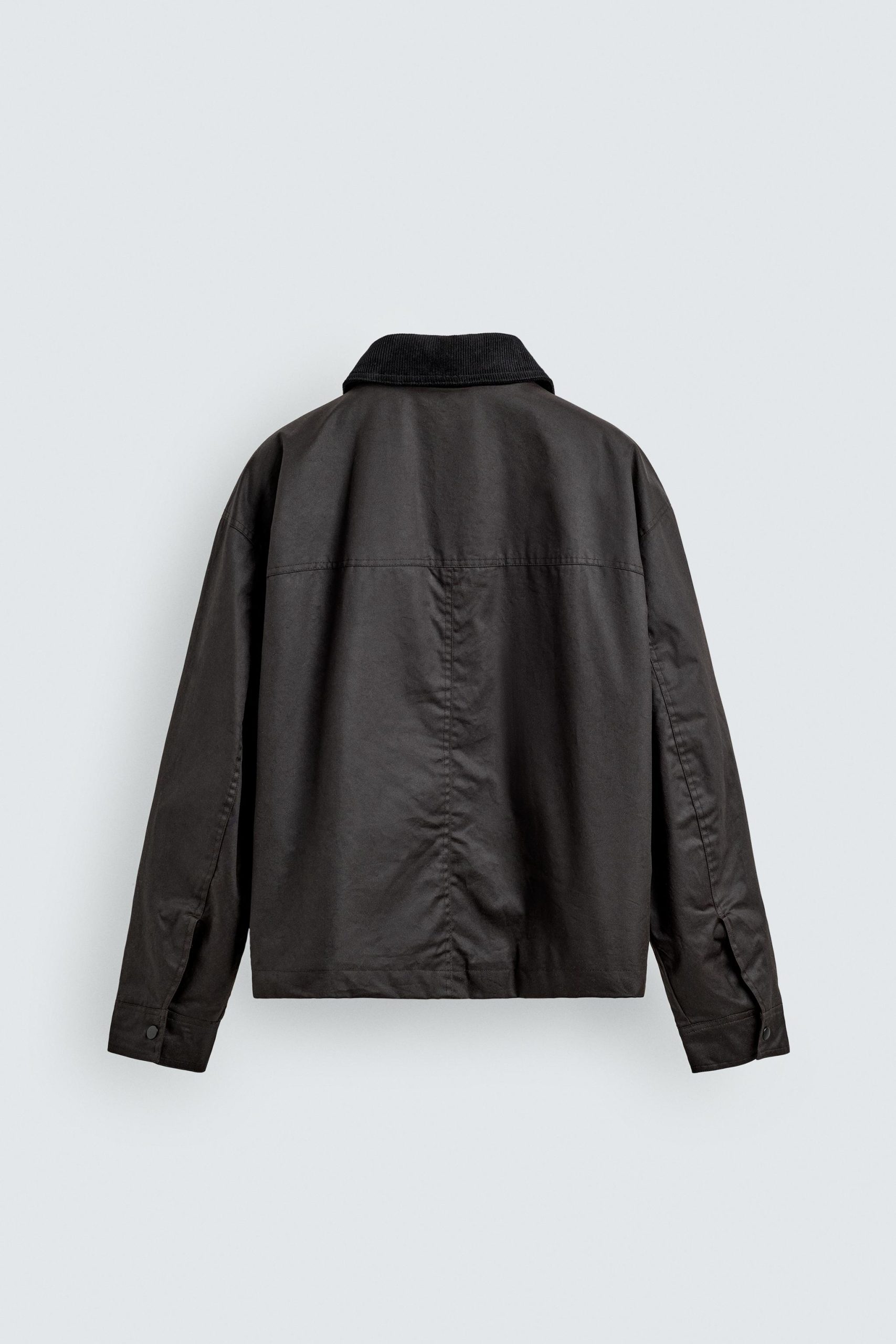WAXED FINISH JACKET WITH CONTRAST COLLAR MARO - Ảnh 2